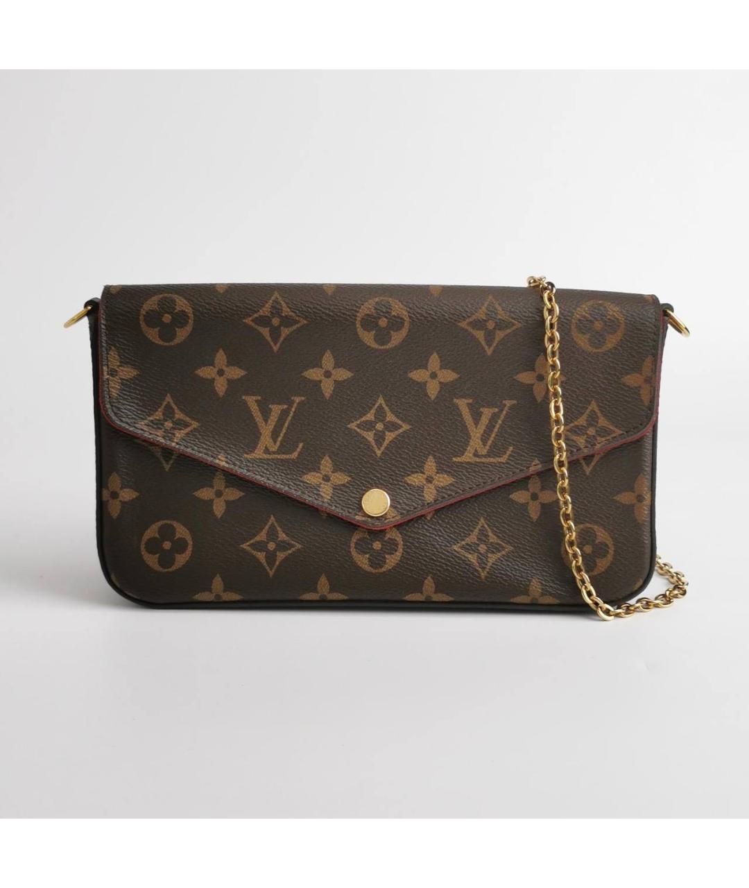 LOUIS VUITTON Коричневая кожаная сумка через плечо, фото 9