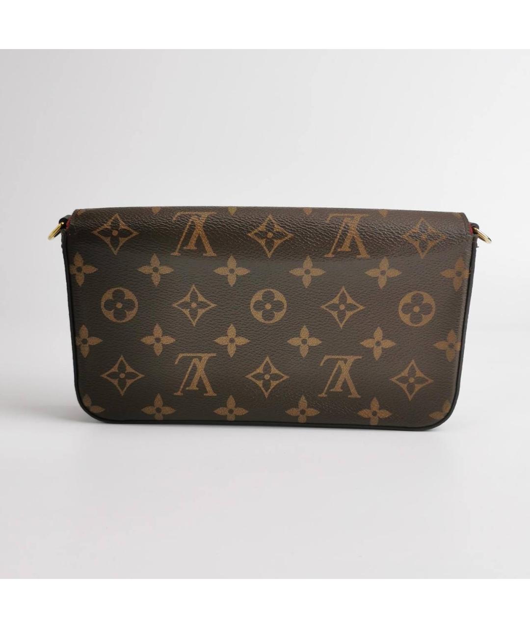 LOUIS VUITTON Коричневая кожаная сумка через плечо, фото 5