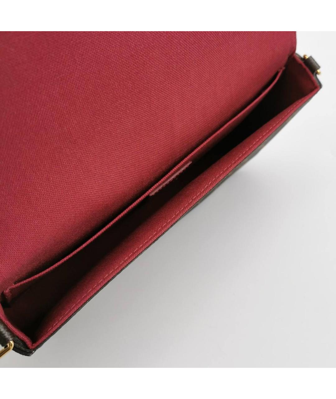 LOUIS VUITTON Коричневая кожаная сумка через плечо, фото 7