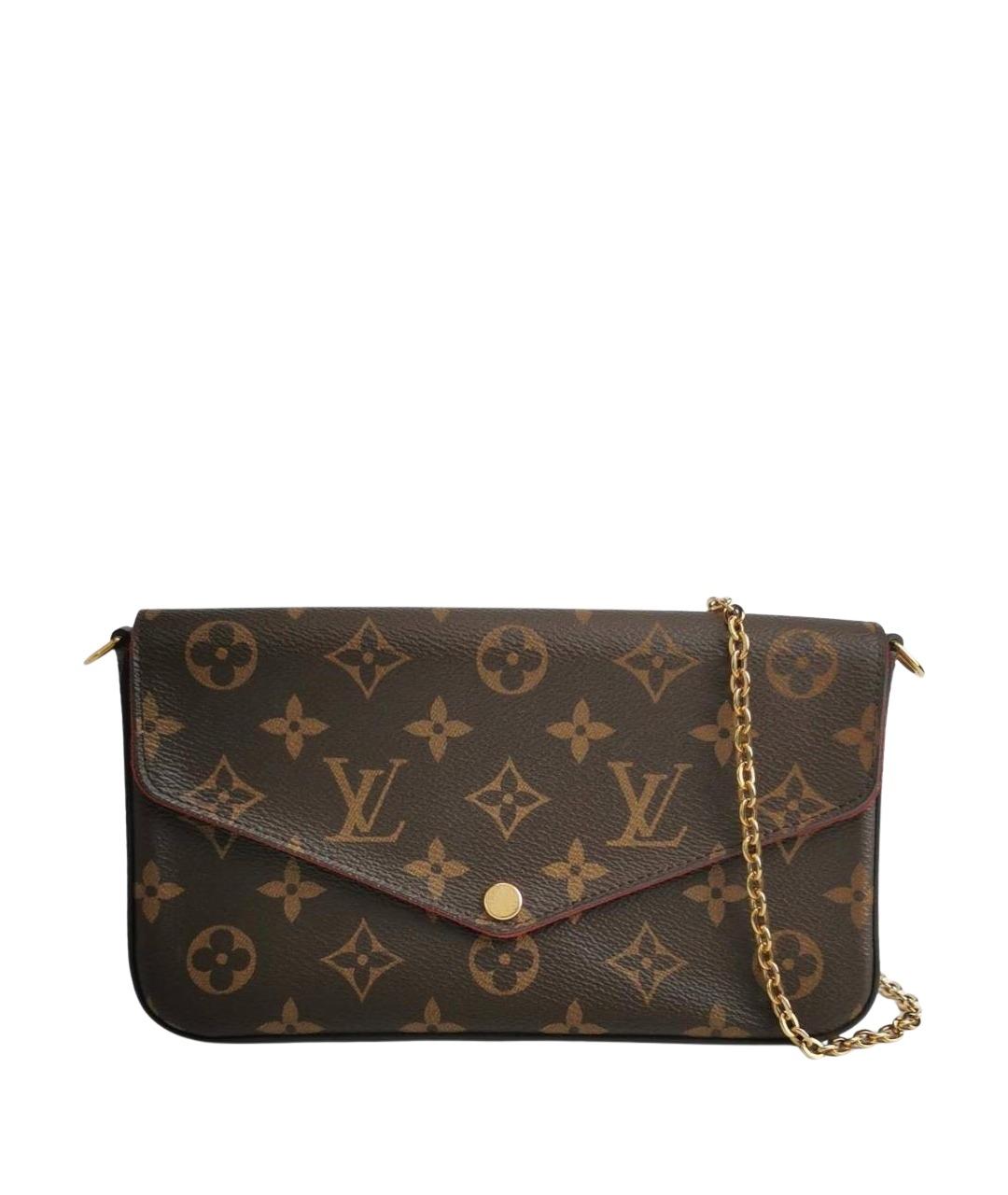 LOUIS VUITTON Коричневая кожаная сумка через плечо, фото 1