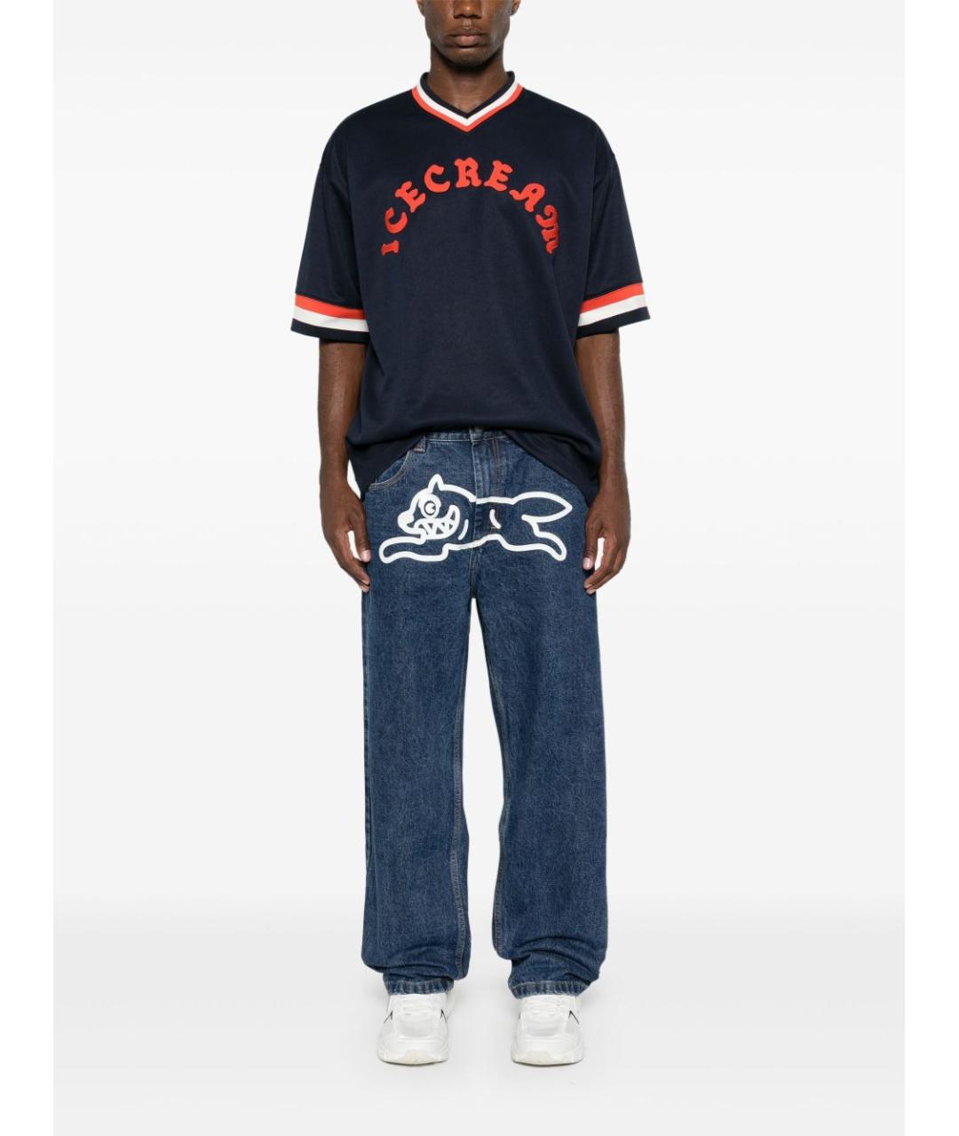 icecream Синие хлопковые прямые джинсы, фото 3