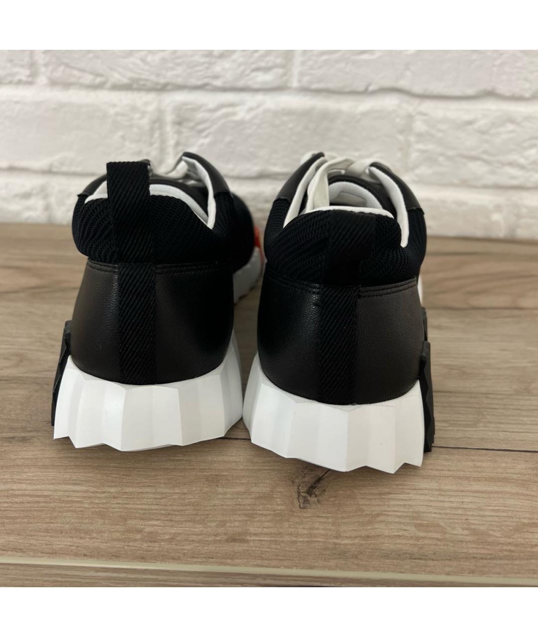 HERMES Черные кожаные низкие кроссовки / кеды, фото 4