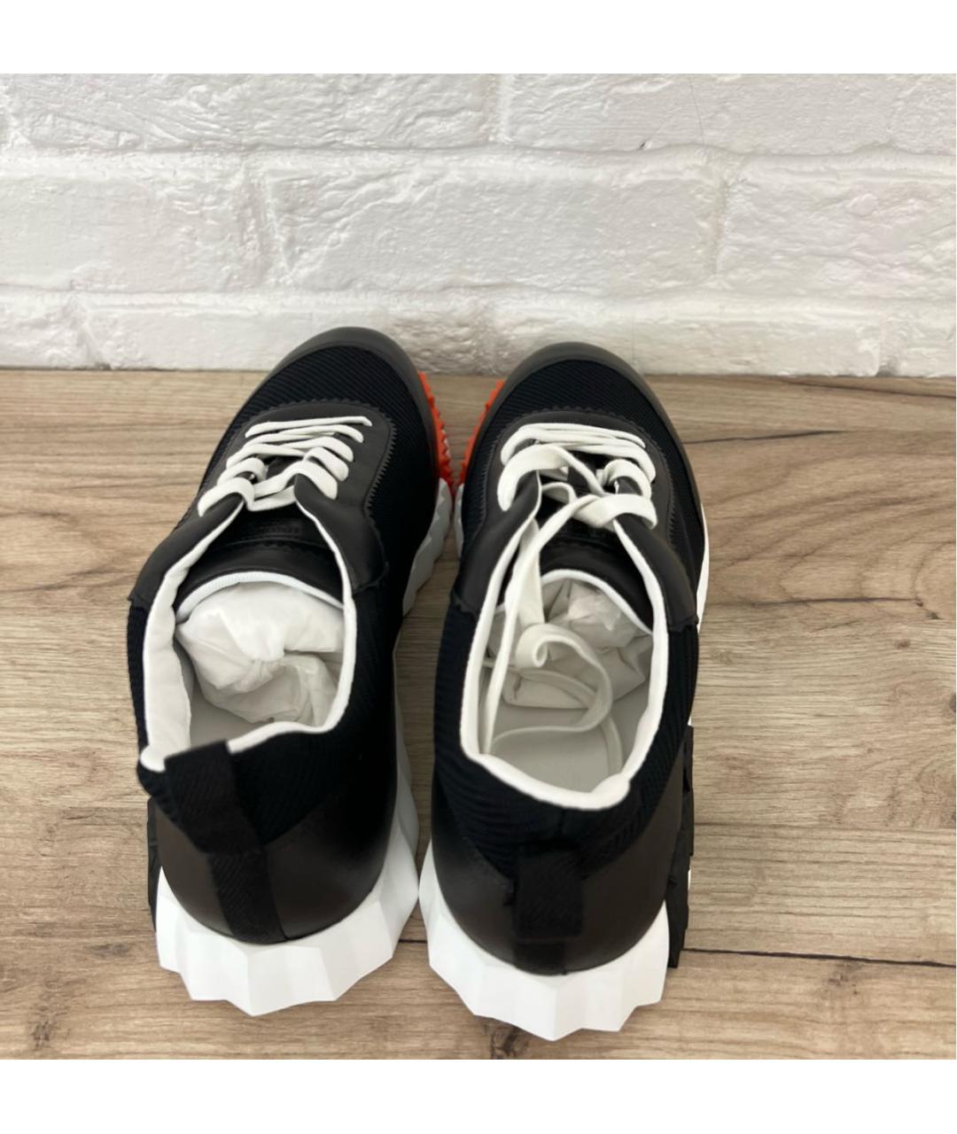 HERMES Черные кожаные низкие кроссовки / кеды, фото 3