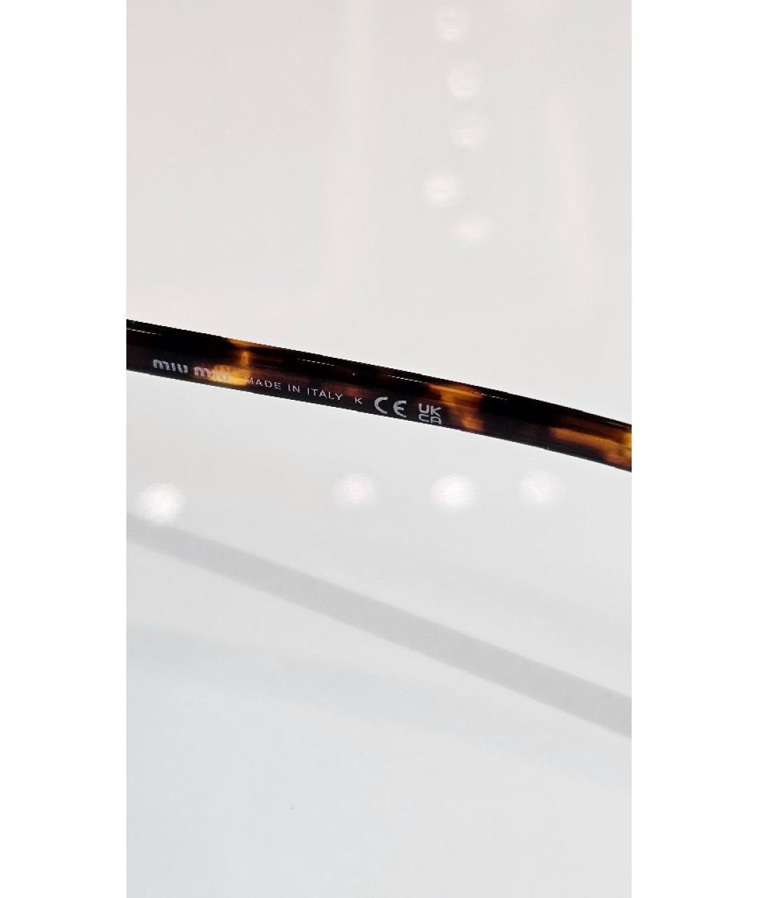 MIU MIU Коричневые пластиковые солнцезащитные очки, фото 3