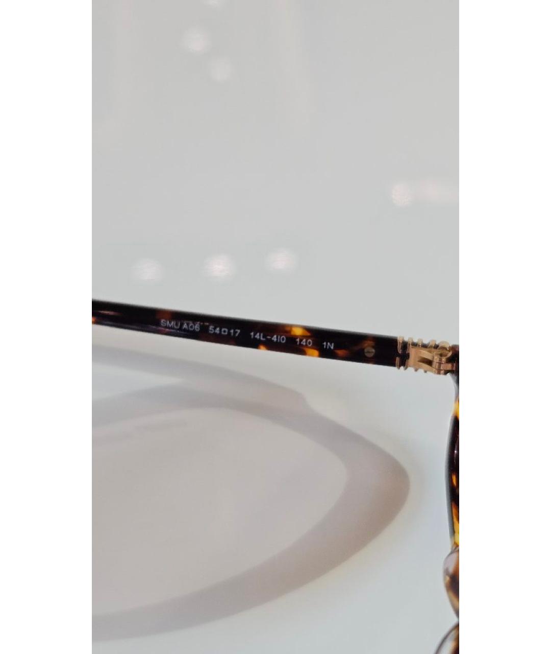 MIU MIU Коричневые пластиковые солнцезащитные очки, фото 4