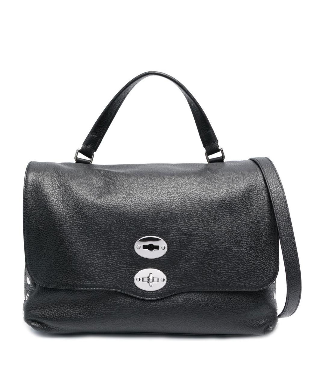 ZANELLATO Черная кожаная сумка с короткими ручками, фото 1