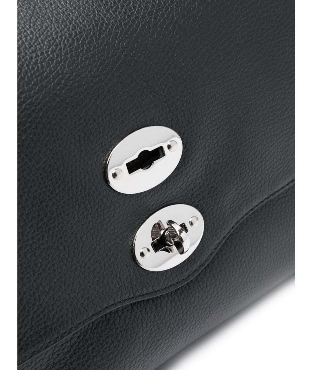 ZANELLATO Черная кожаная сумка с короткими ручками, фото 3
