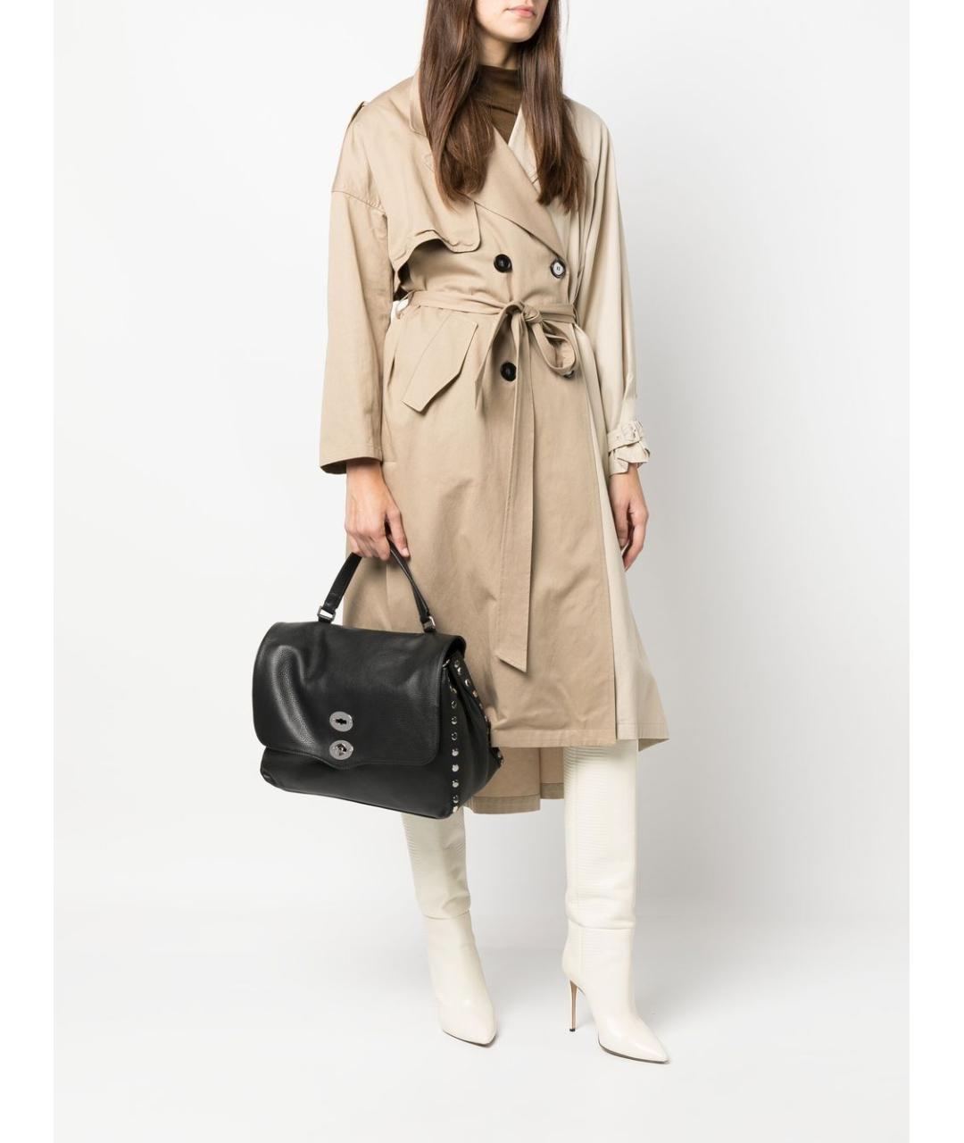 ZANELLATO Черная кожаная сумка с короткими ручками, фото 4