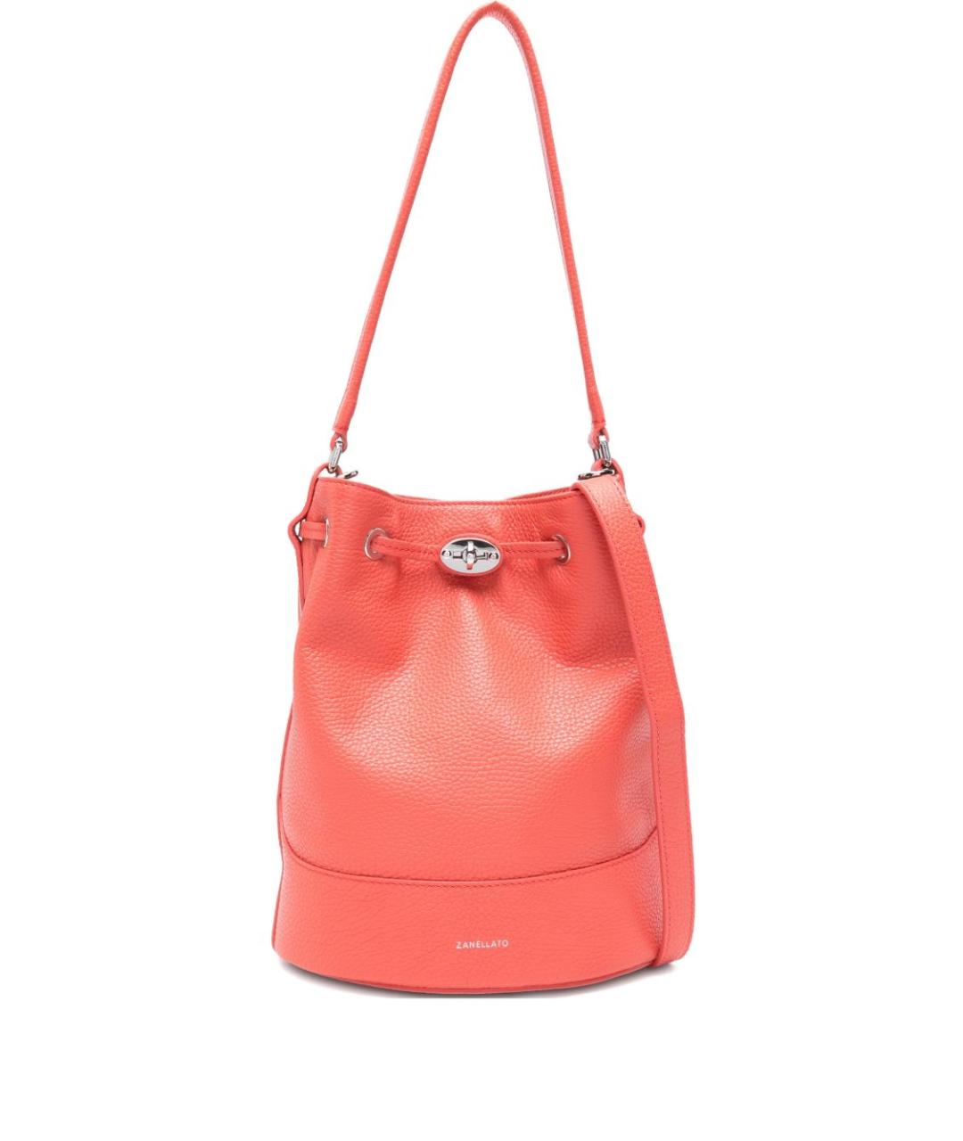 ZANELLATO Коралловая кожаная сумка с короткими ручками, фото 1