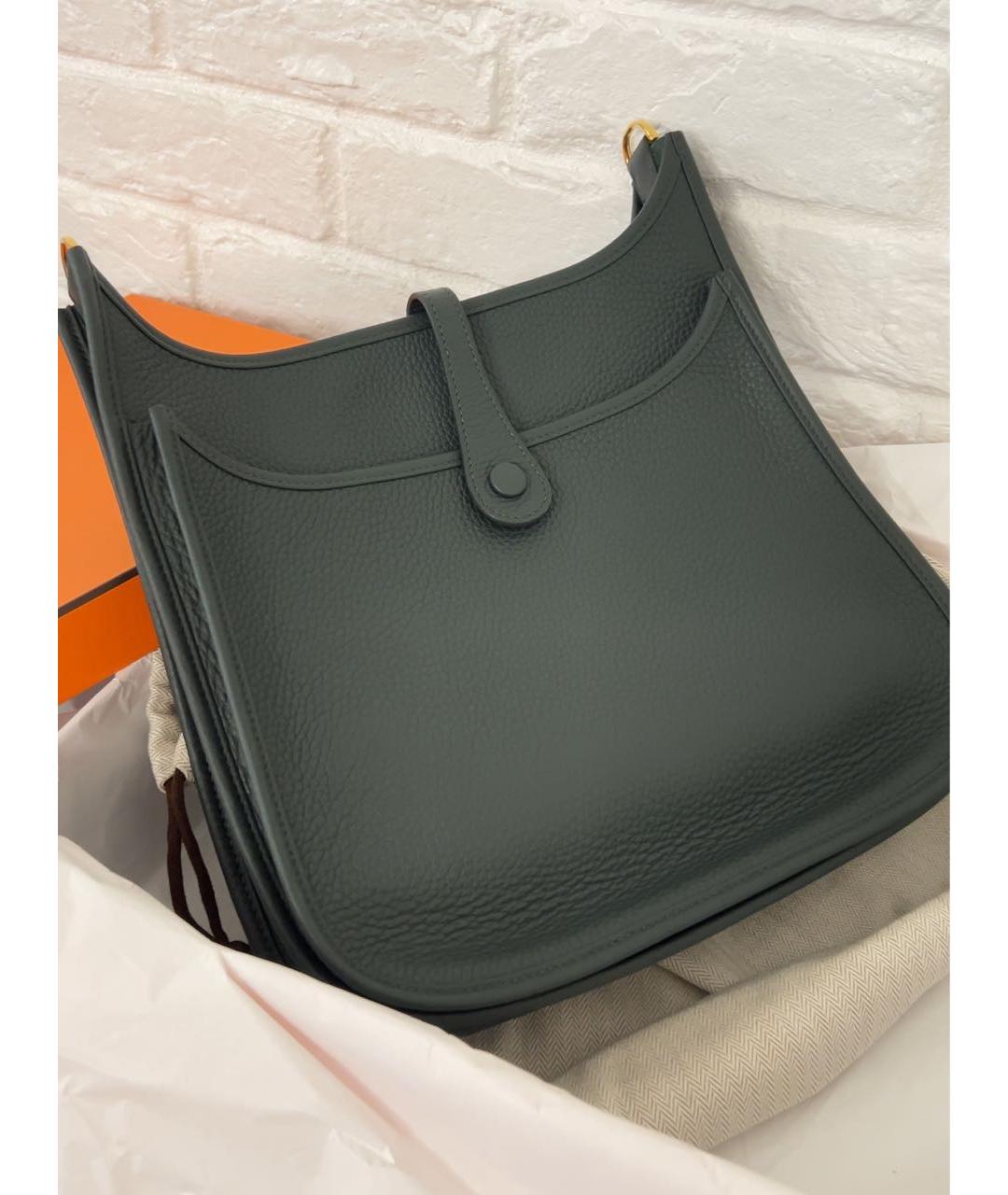 HERMES Зеленая кожаная сумка через плечо, фото 2