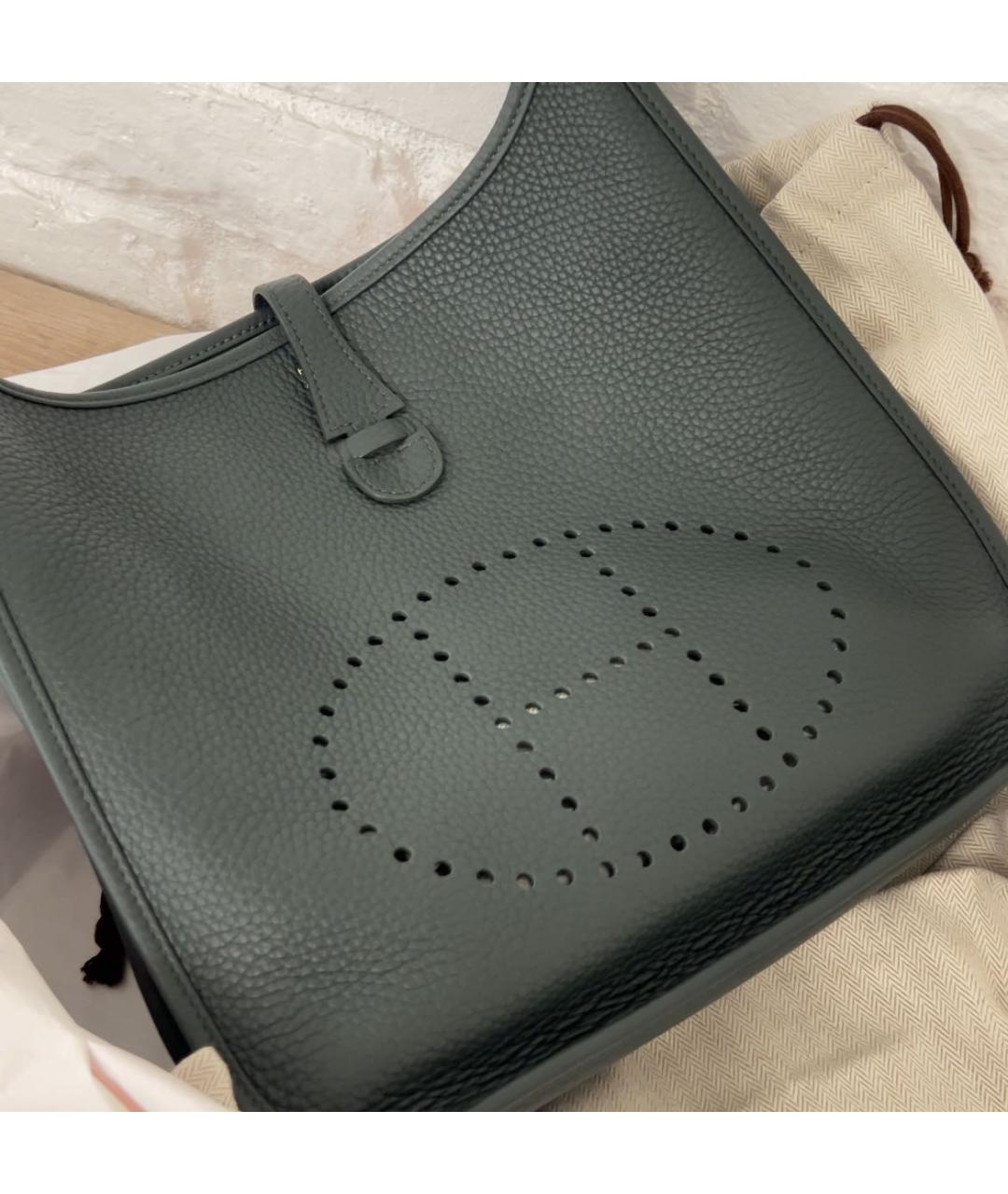 HERMES Зеленая кожаная сумка через плечо, фото 7