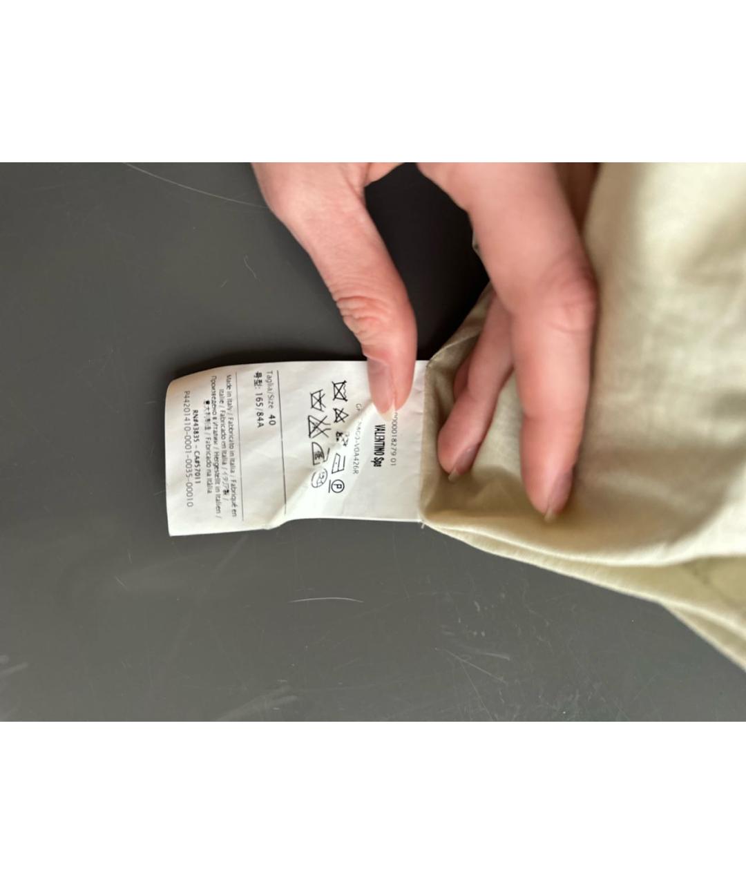 RED VALENTINO Бежевая льняная юбка миди, фото 7