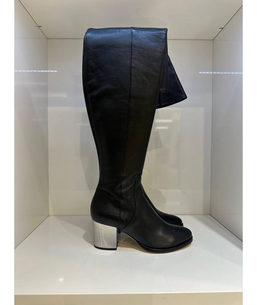 JIMMY CHOO Черные кожаные ботфорты, фото 4