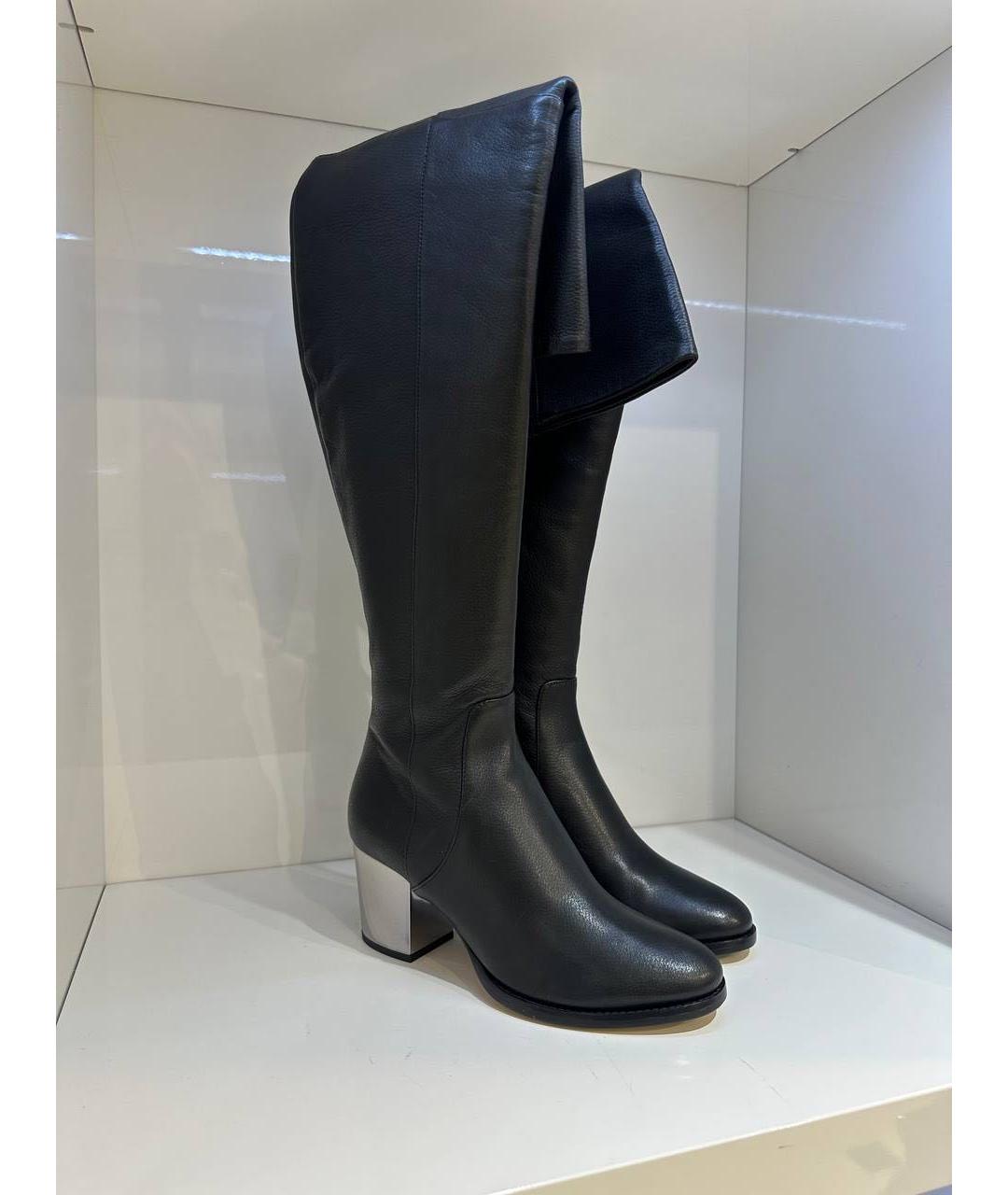 JIMMY CHOO Черные кожаные ботфорты, фото 2