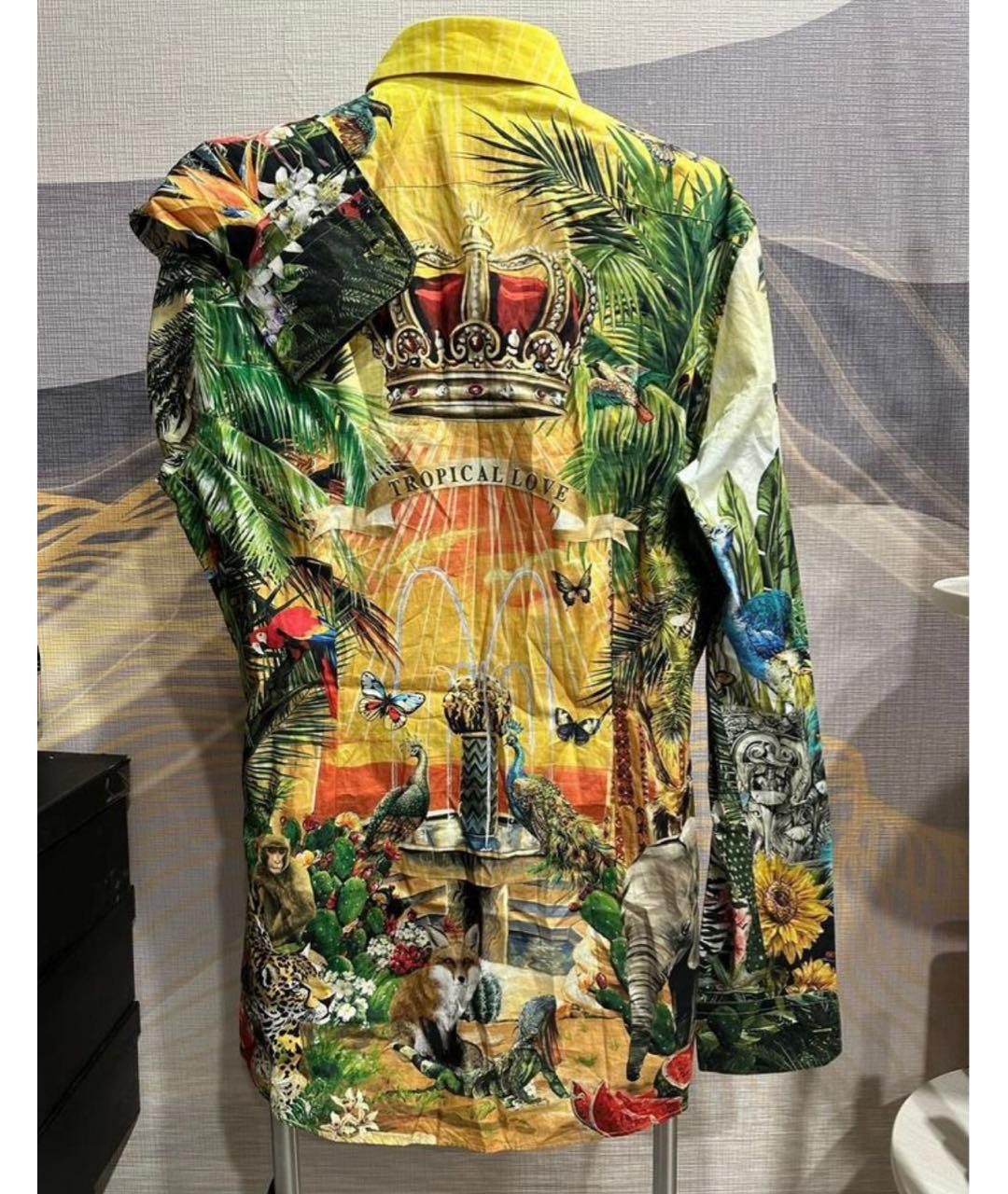 DOLCE&GABBANA Мульти хлопковая кэжуал рубашка, фото 5