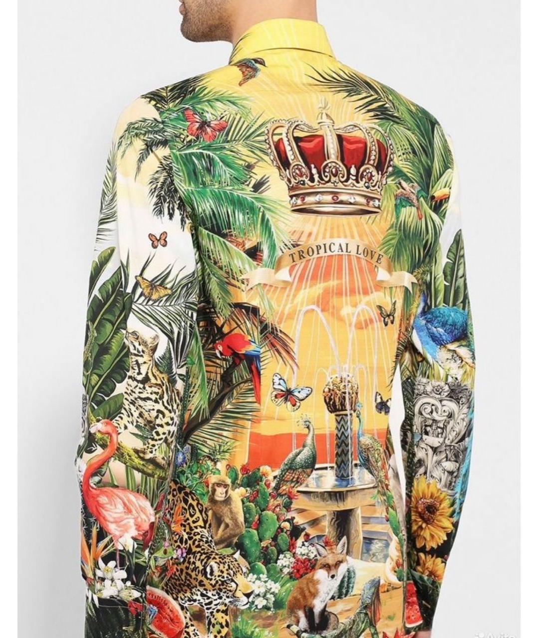 DOLCE&GABBANA Мульти хлопковая кэжуал рубашка, фото 2