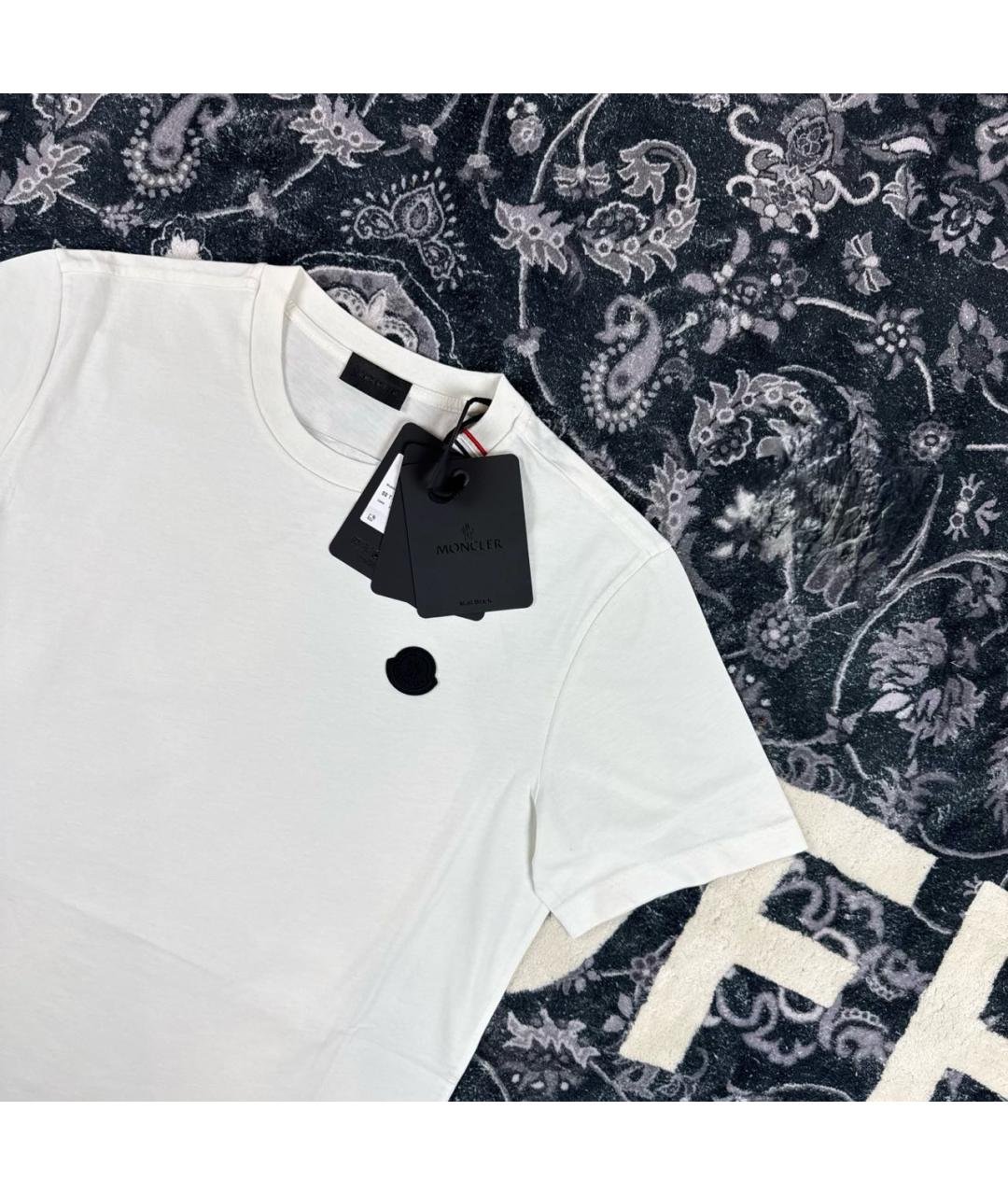 MONCLER Белая хлопковая футболка, фото 2