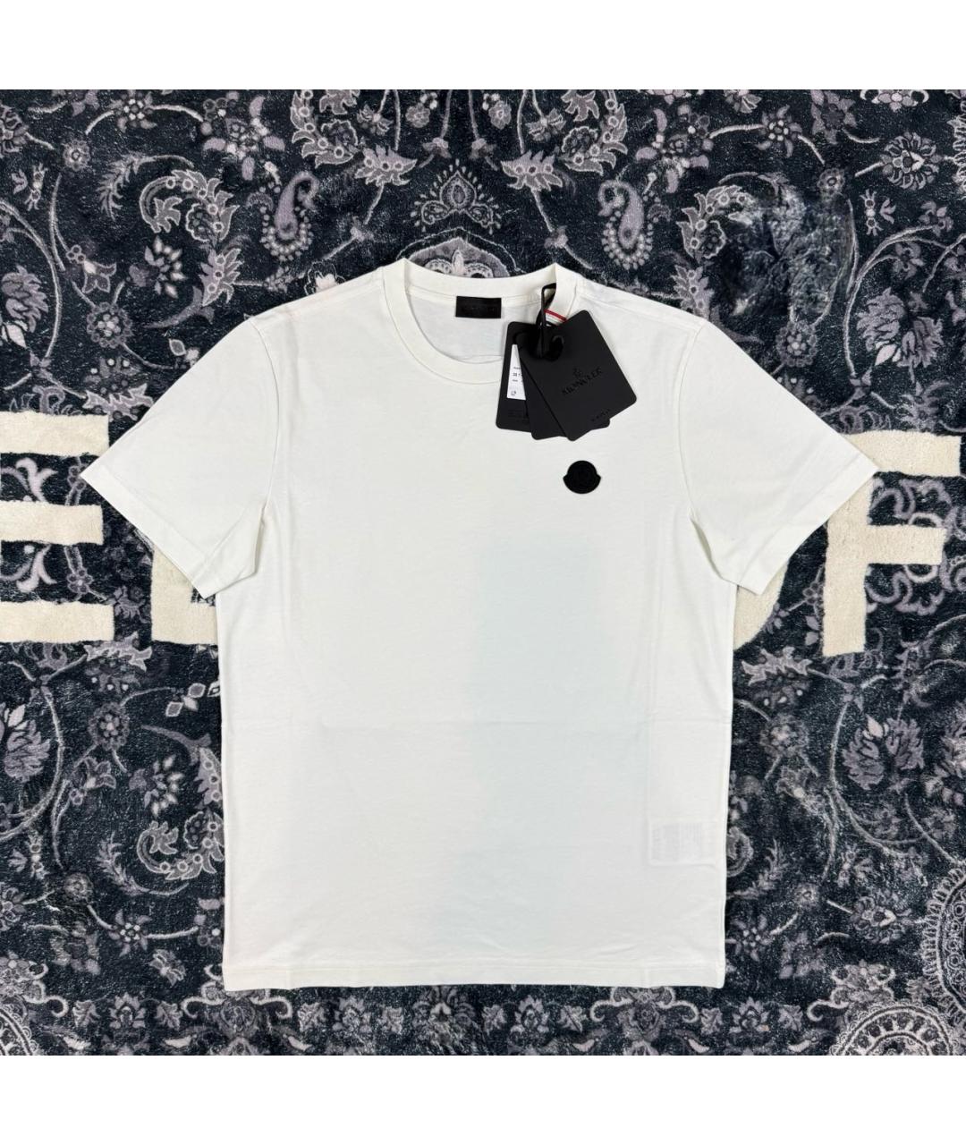 MONCLER Белая хлопковая футболка, фото 6