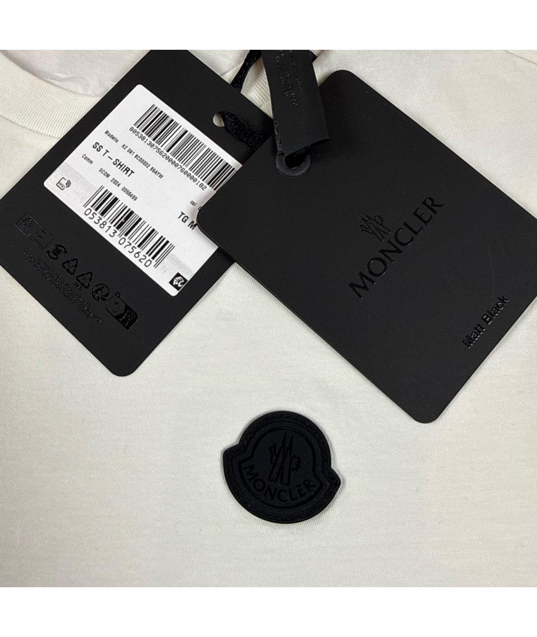 MONCLER Белая хлопковая футболка, фото 4