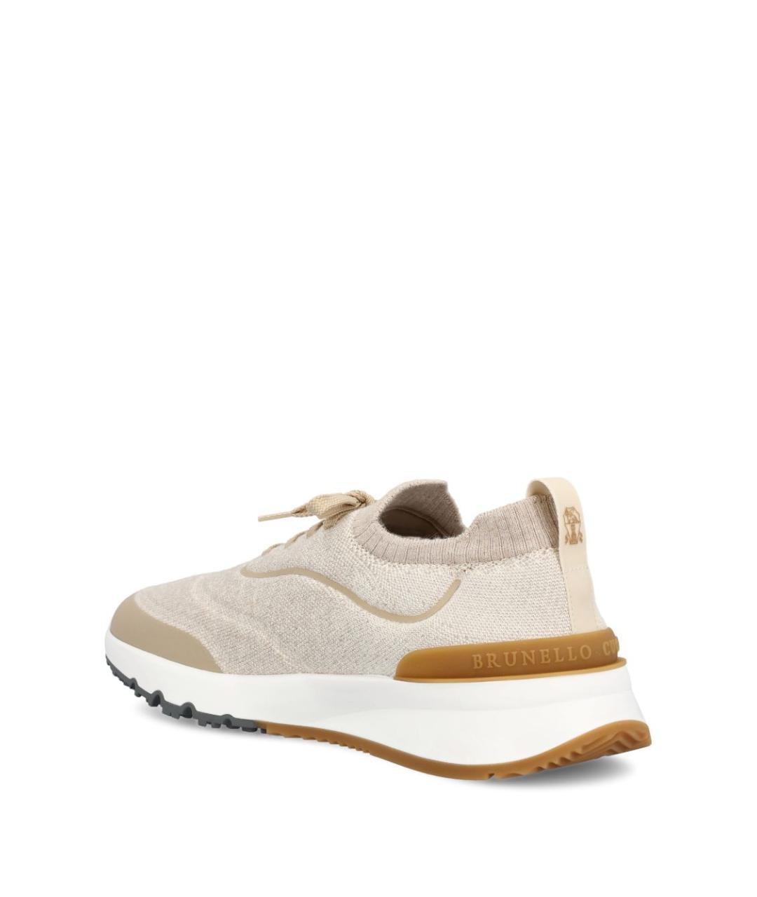 BRUNELLO CUCINELLI Бежевые низкие кроссовки / кеды, фото 3
