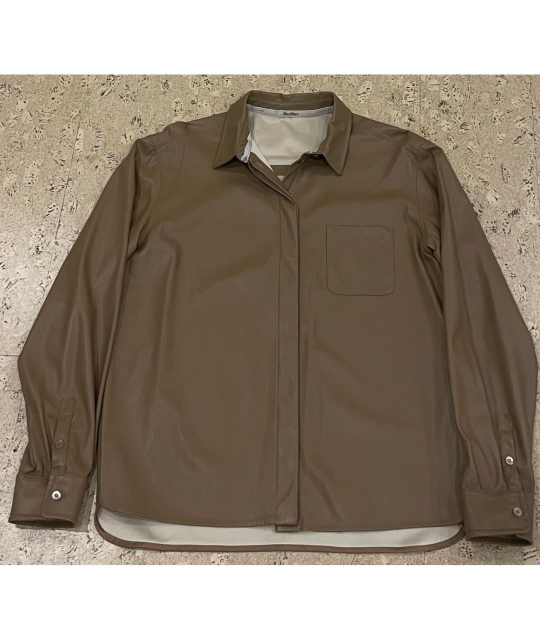 MAX MARA Коричневая полиэстеровая рубашка, фото 2