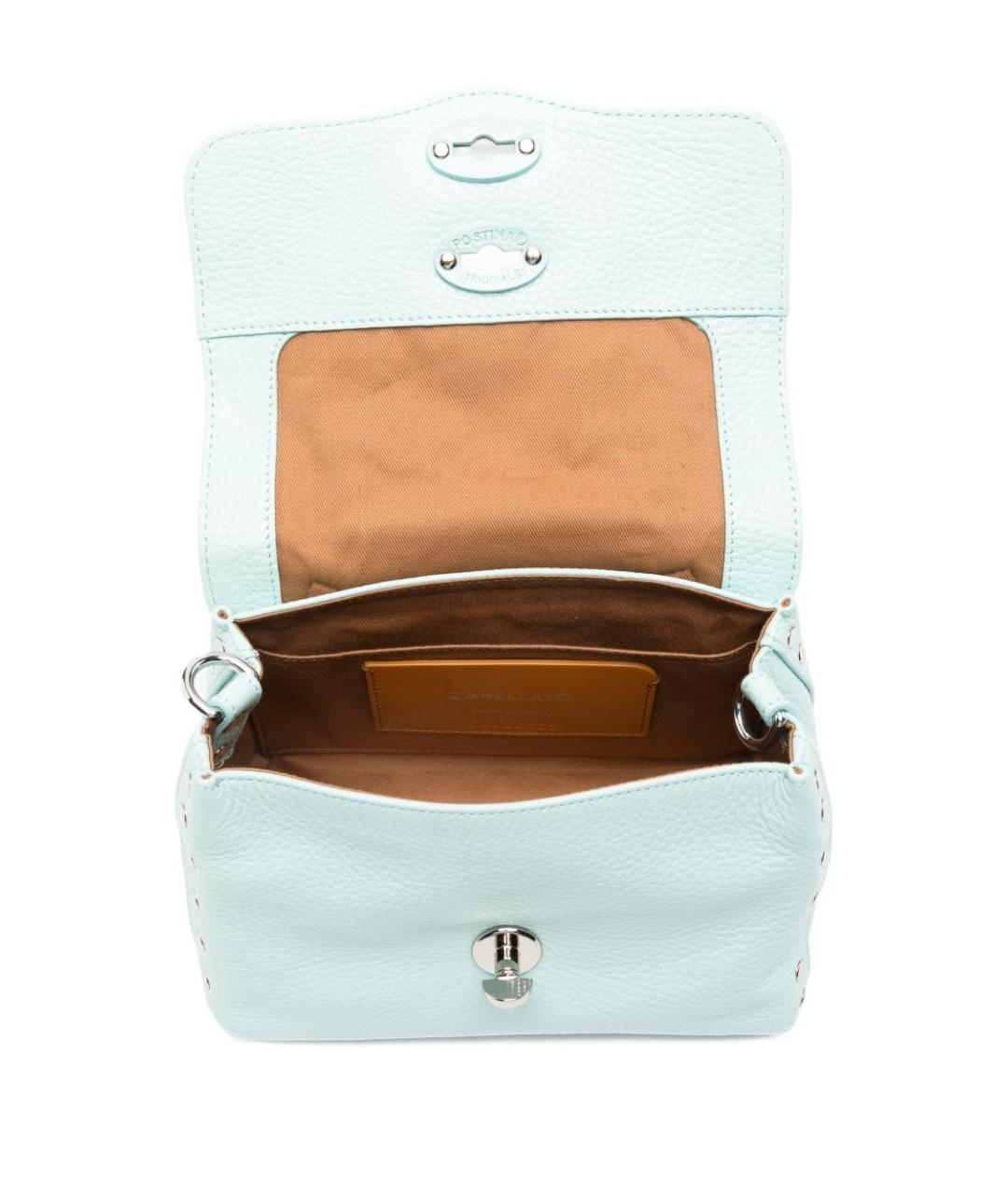 ZANELLATO Голубая кожаная сумка тоут, фото 3