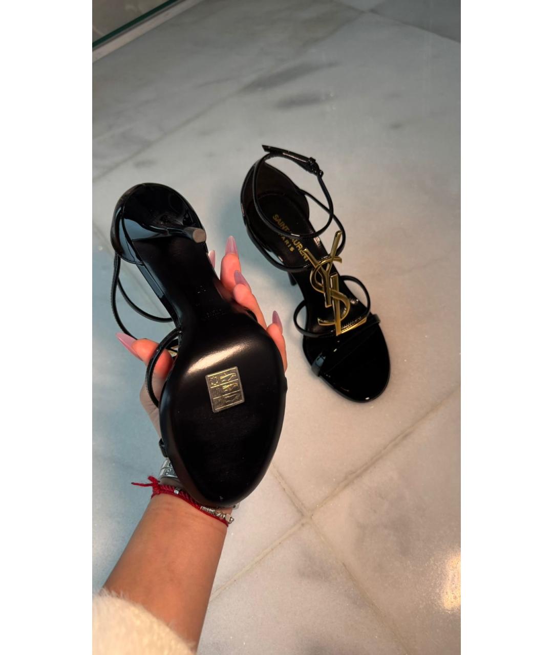 SAINT LAURENT Черные туфли из лакированной кожи, фото 4