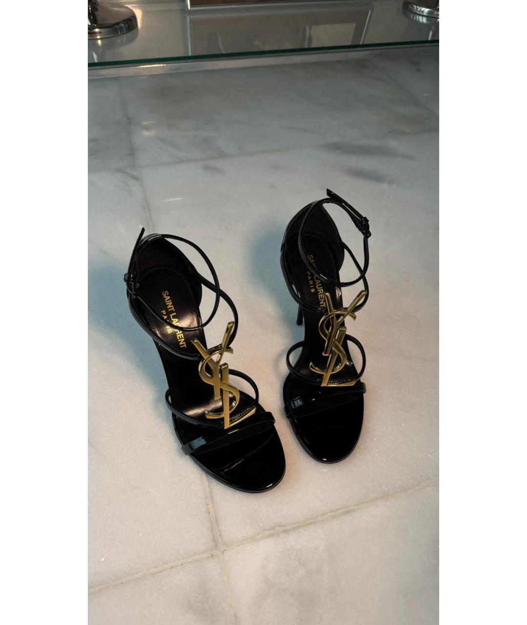 SAINT LAURENT Черные туфли из лакированной кожи, фото 3