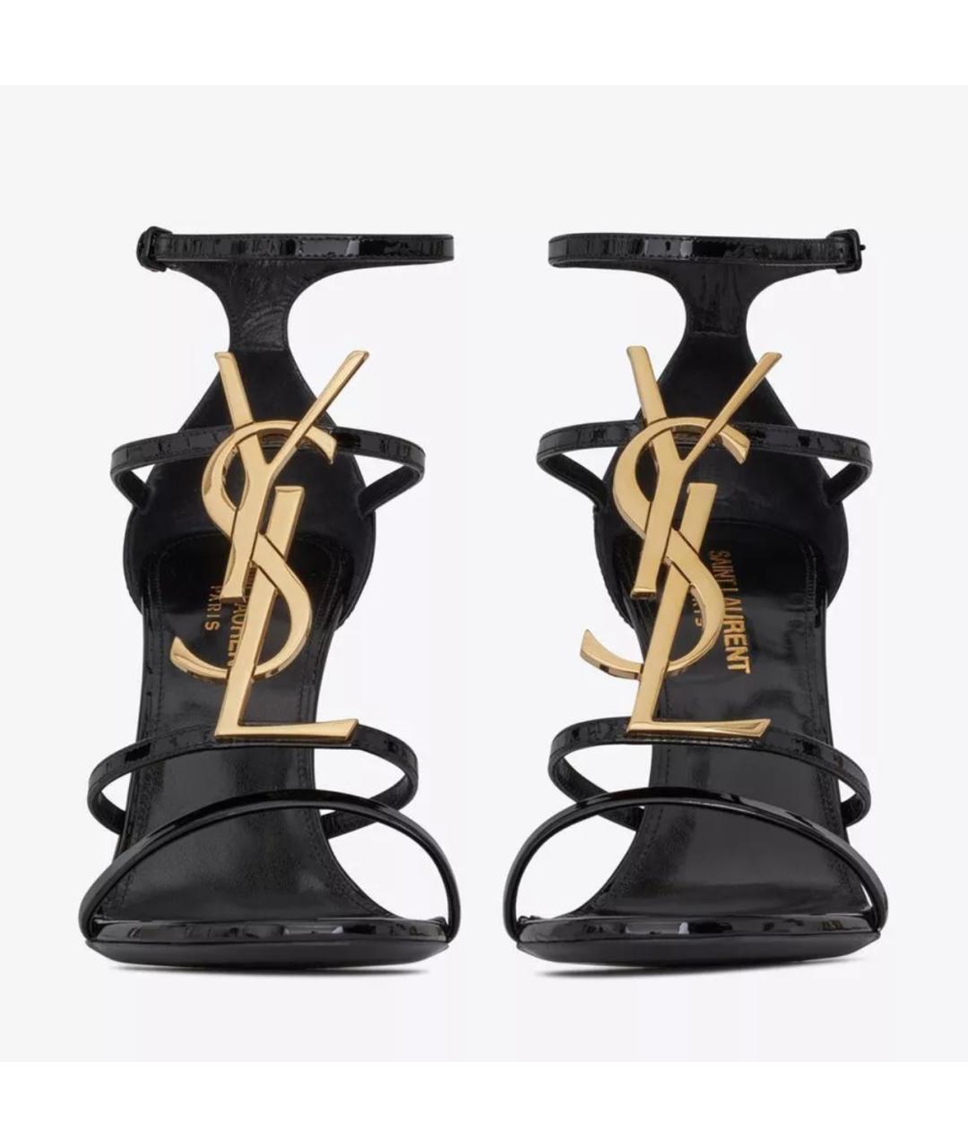 SAINT LAURENT Черные туфли из лакированной кожи, фото 2