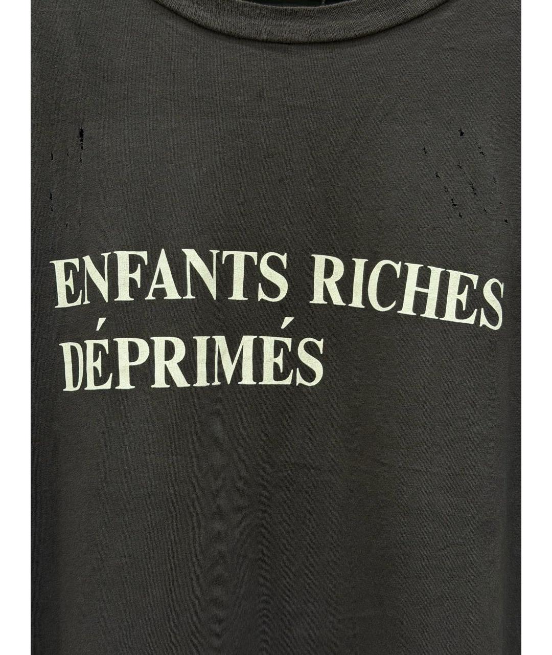 Enfants Riches Déprimés Антрацитовая хлопковая футболка, фото 3