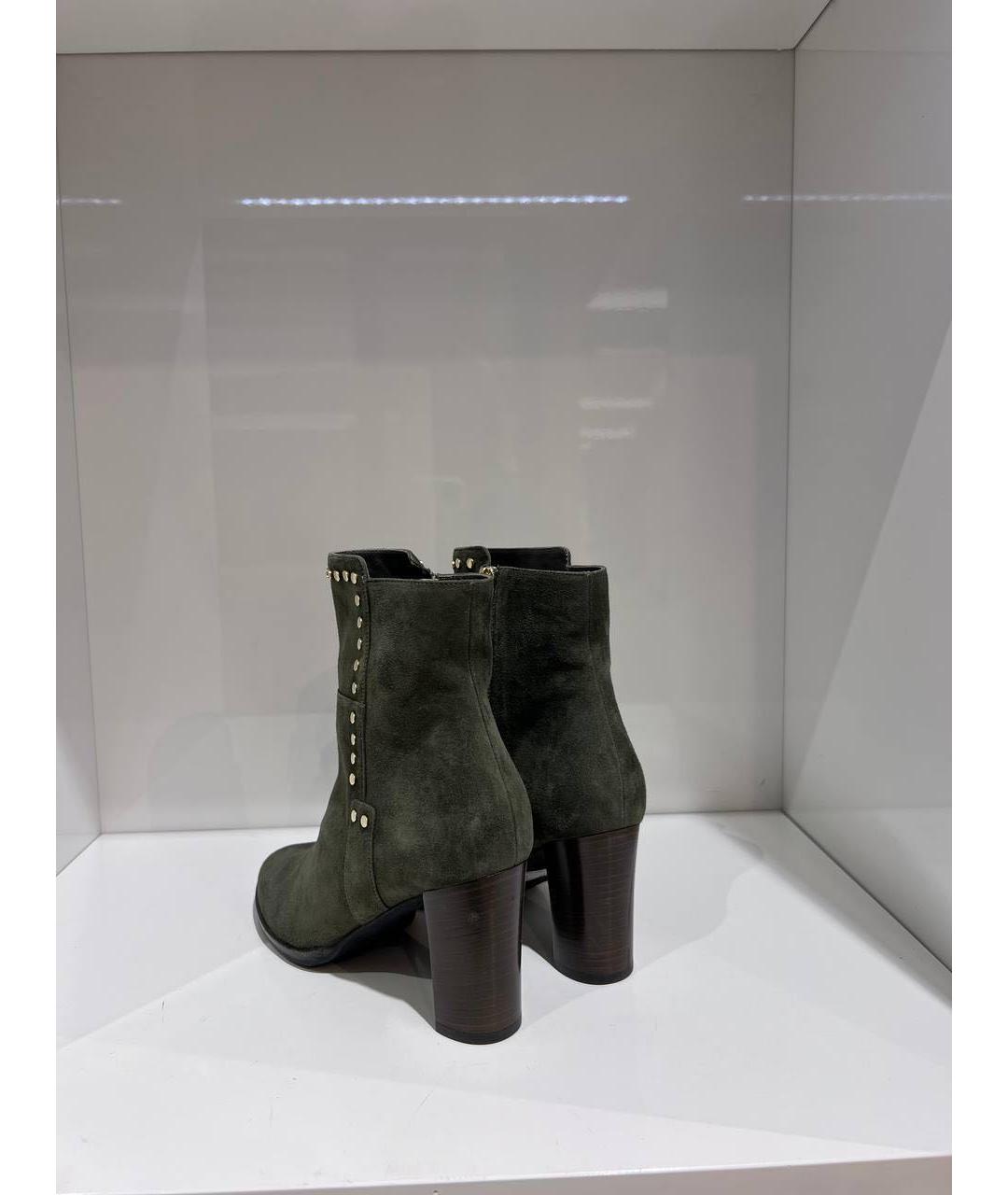 JIMMY CHOO Зеленые замшевые ботильоны, фото 3