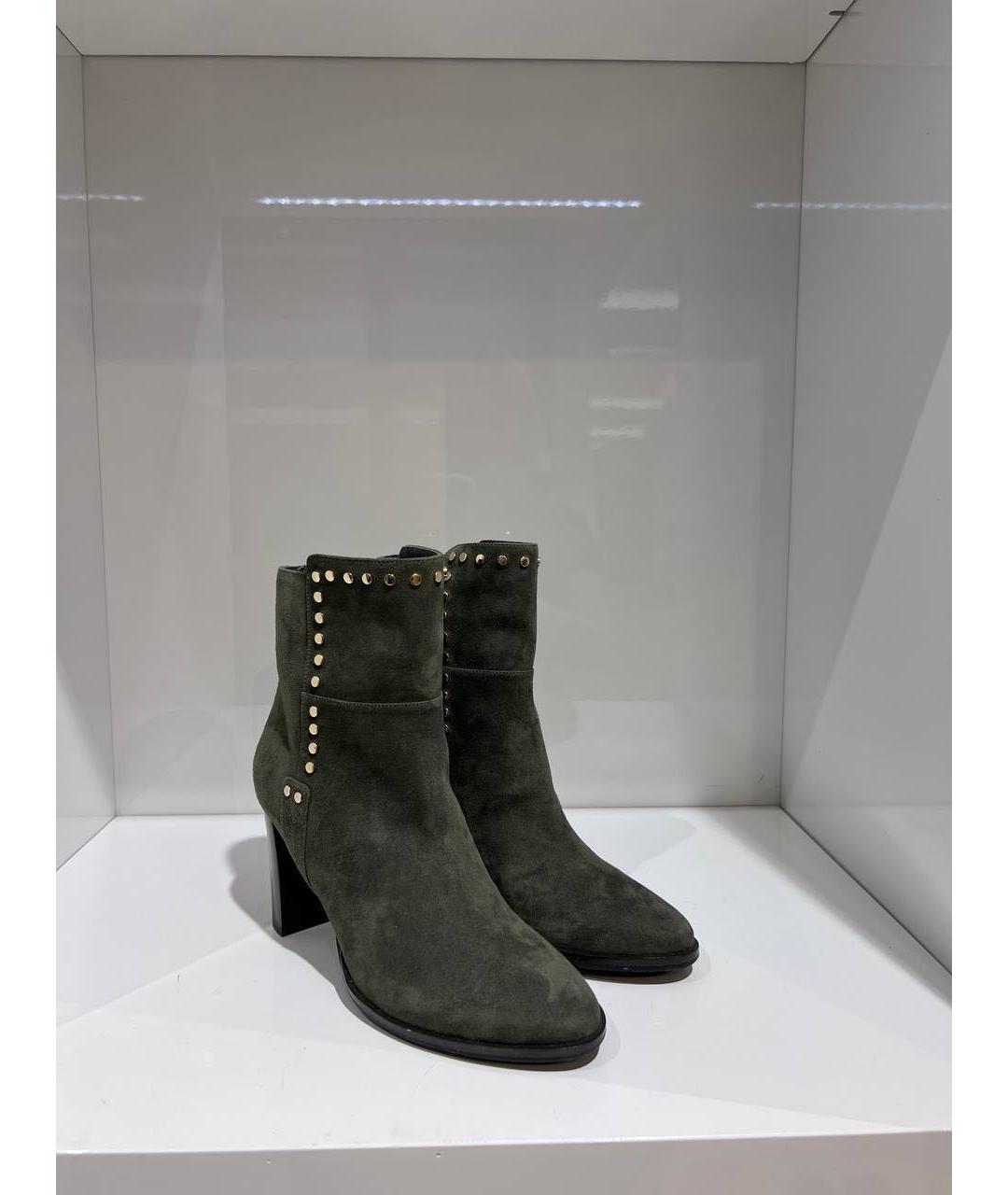 JIMMY CHOO Зеленые замшевые ботильоны, фото 4