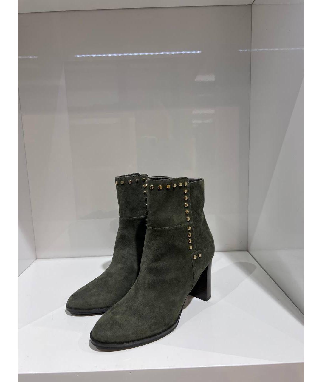 JIMMY CHOO Зеленые замшевые ботильоны, фото 2