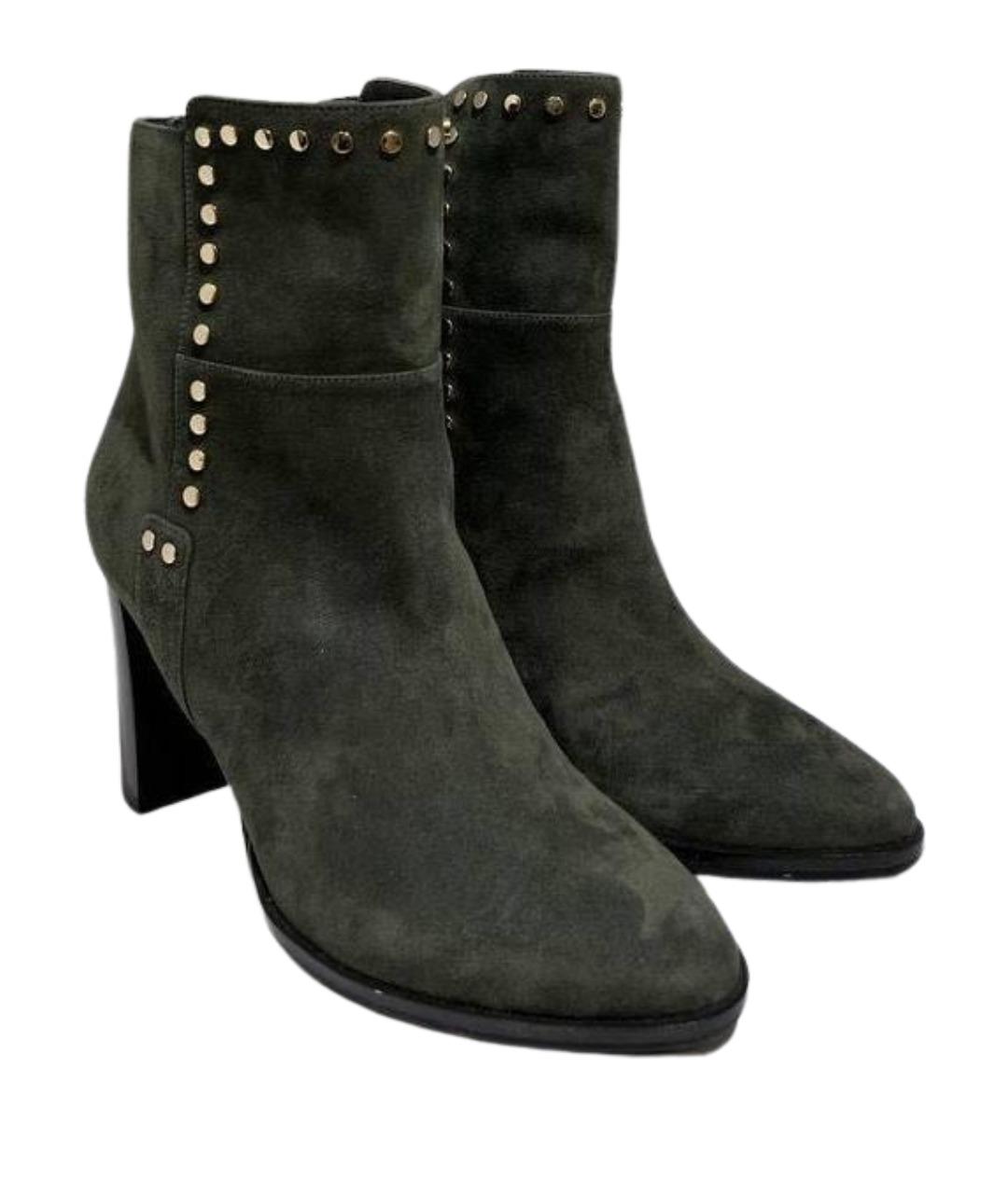 JIMMY CHOO Зеленые замшевые ботильоны, фото 1