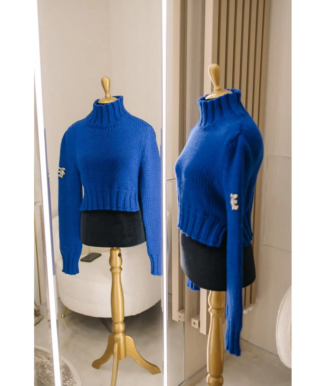 ERMANNO SCERVINO Синий шерстяной джемпер / свитер, фото 3