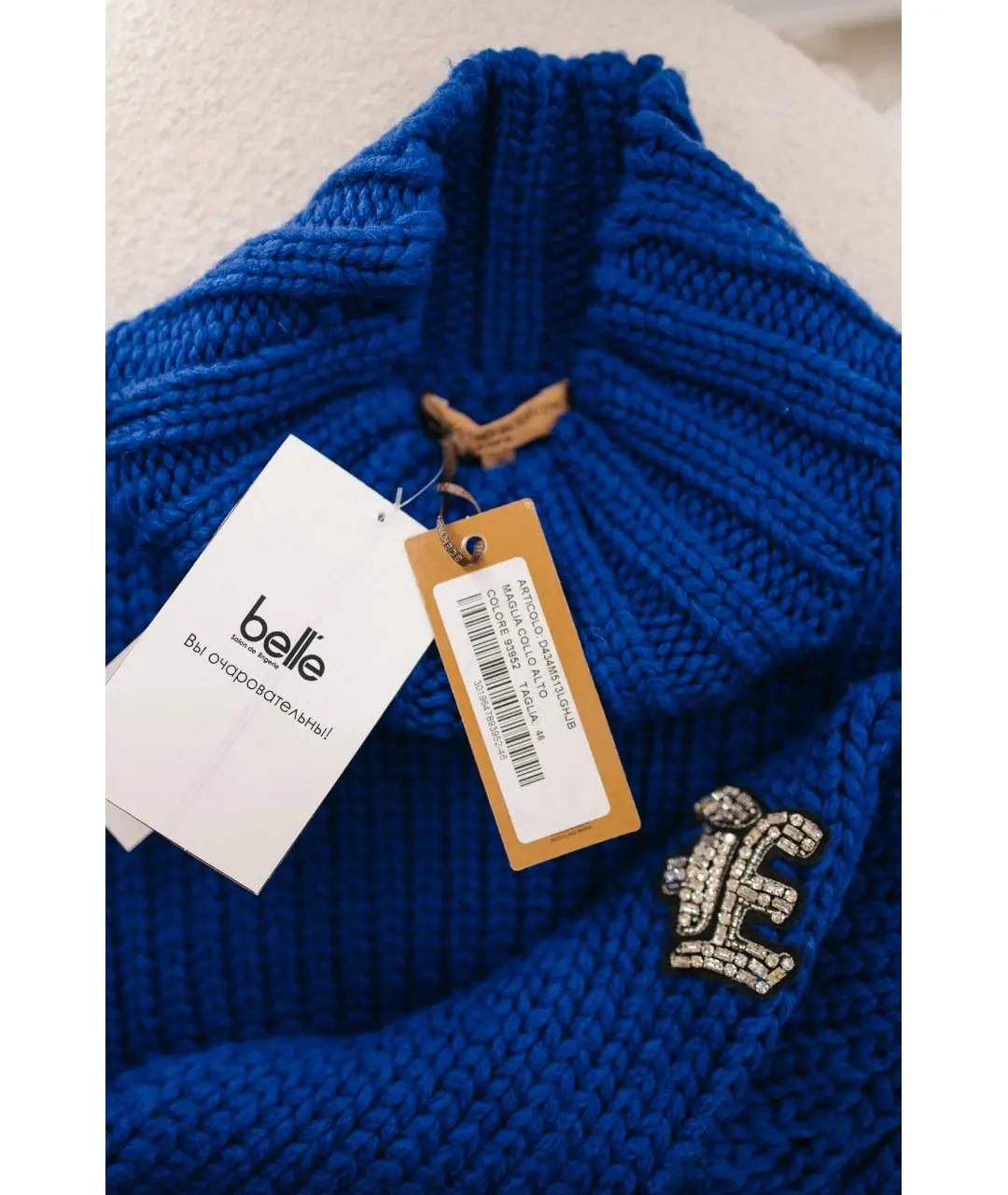 ERMANNO SCERVINO Синий шерстяной джемпер / свитер, фото 5