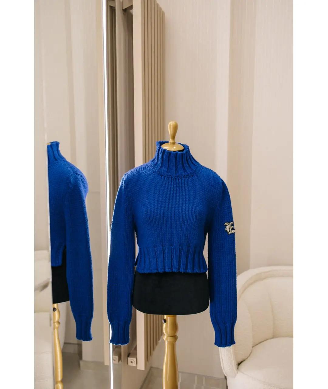 ERMANNO SCERVINO Синий шерстяной джемпер / свитер, фото 2