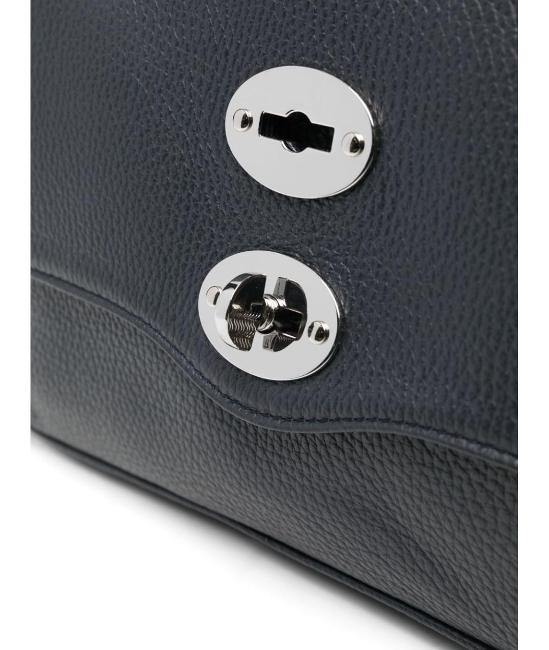 ZANELLATO Синяя кожаная сумка тоут, фото 4