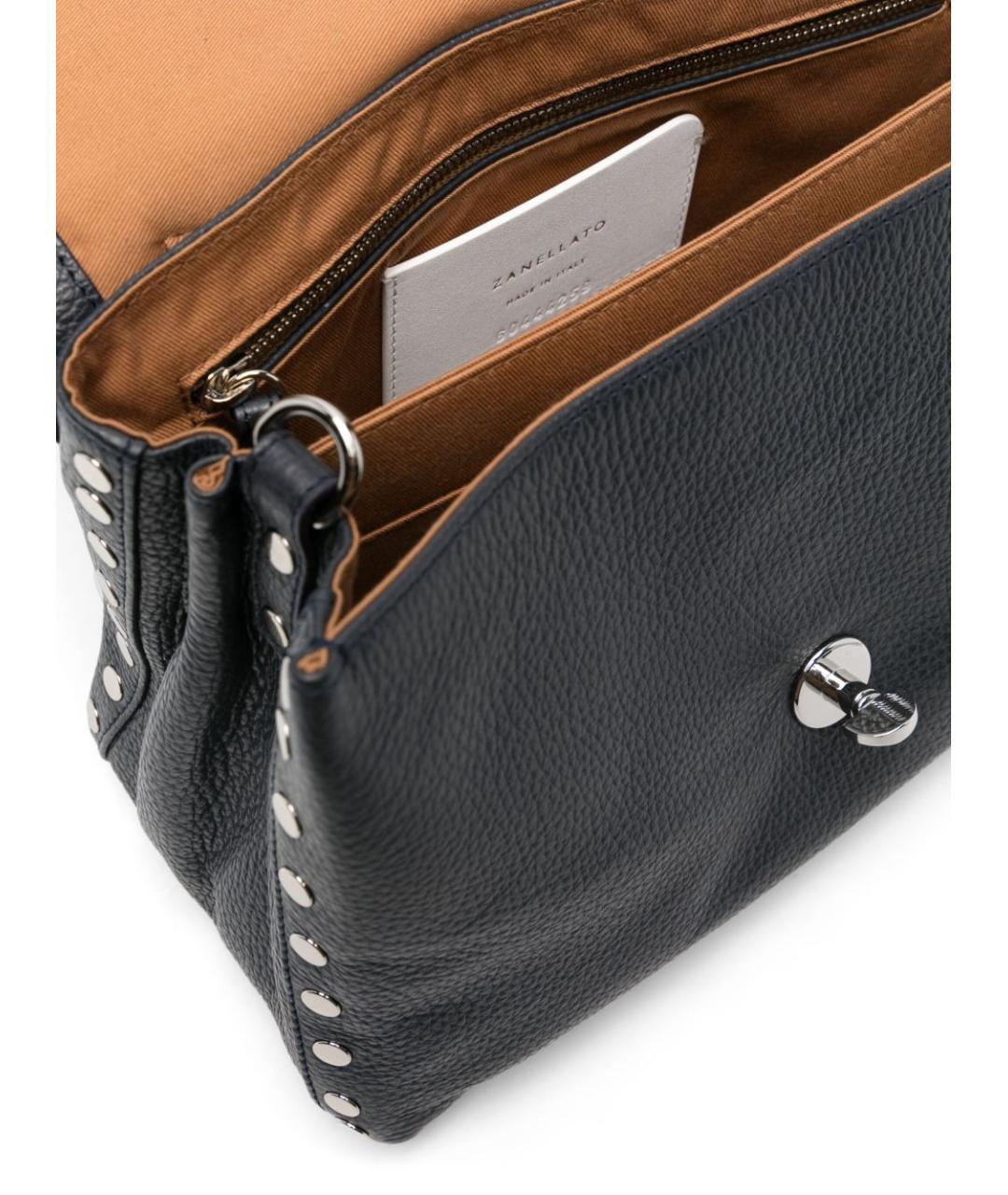 ZANELLATO Синяя кожаная сумка тоут, фото 2