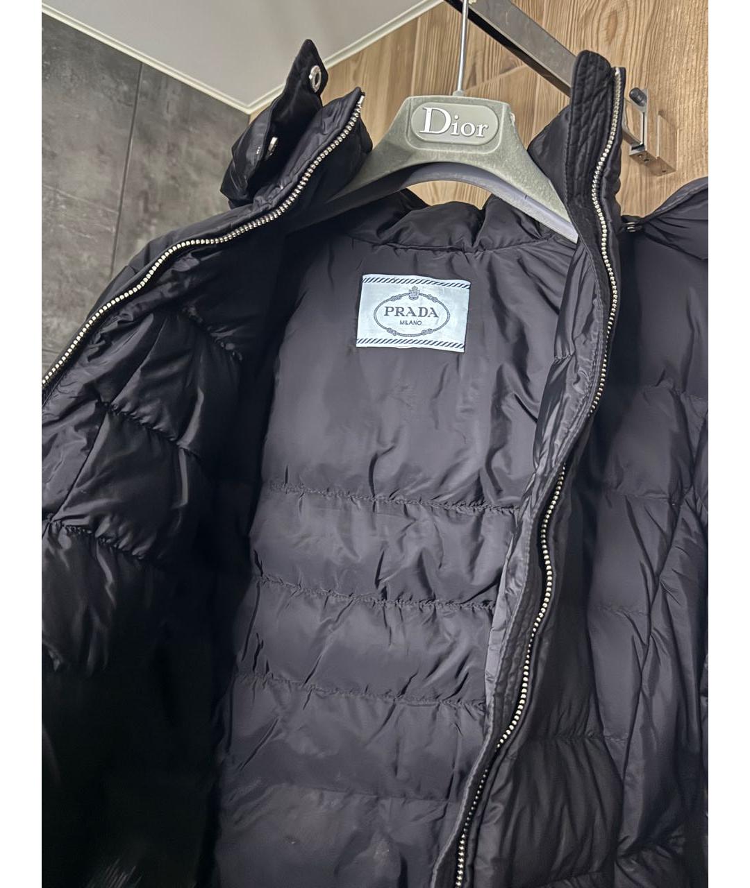 PRADA Черный полиэстеровый пуховик, фото 6