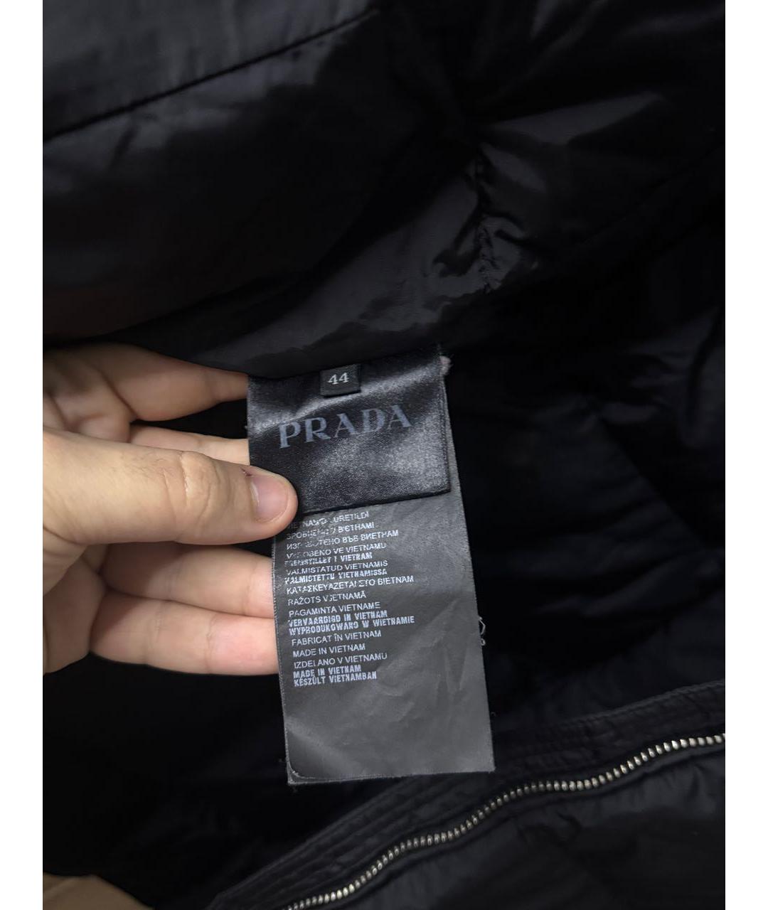 PRADA Черный полиэстеровый пуховик, фото 7