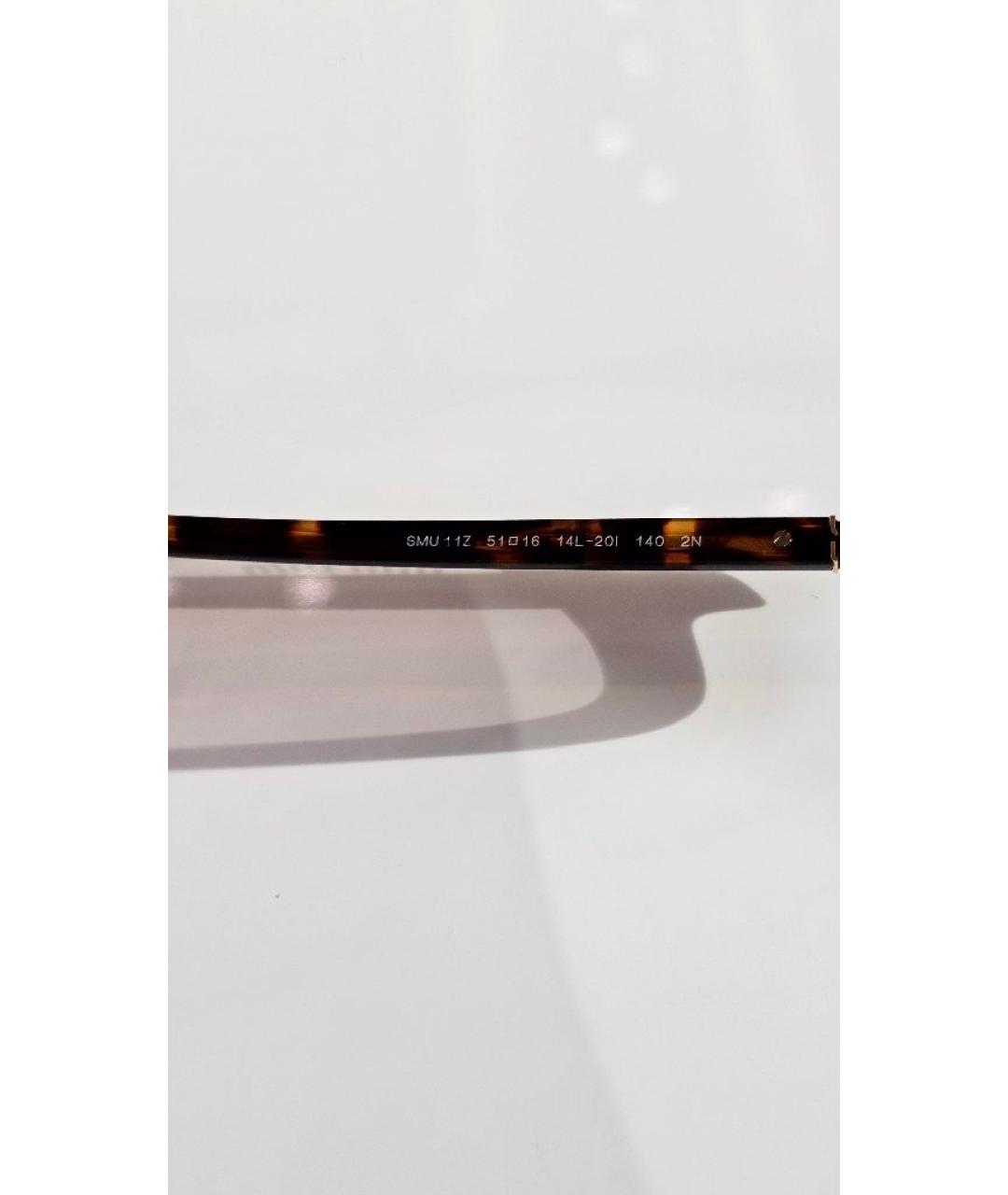 MIU MIU Коричневые пластиковые солнцезащитные очки, фото 4