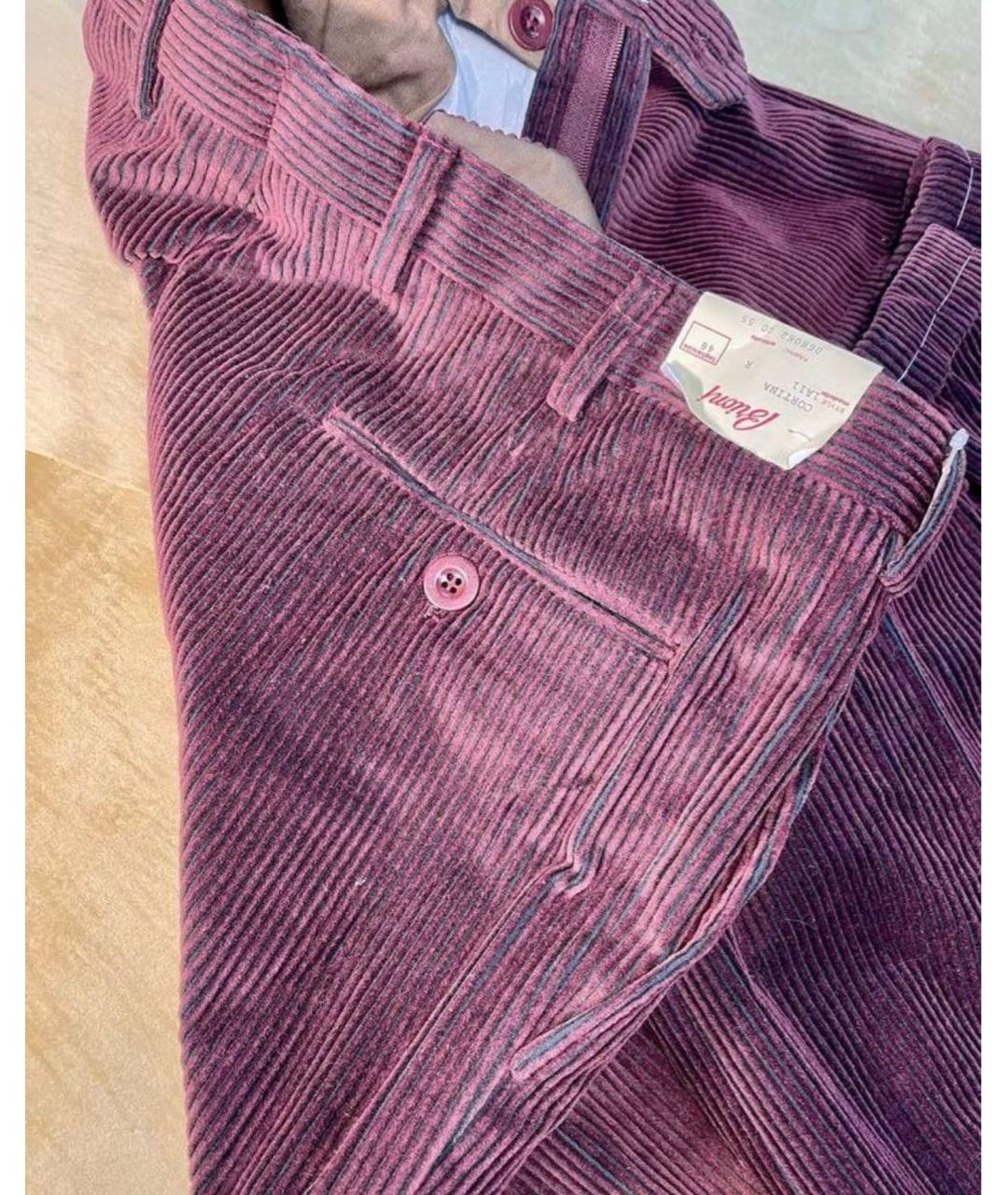 BRIONI Бордовые хлопковые повседневные брюки, фото 3