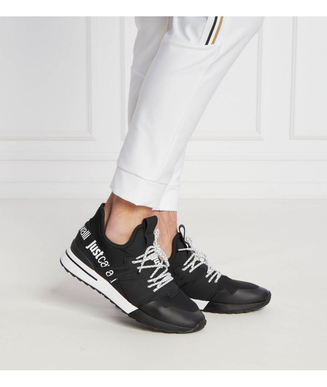 JUST CAVALLI Черные низкие кроссовки / кеды, фото 8