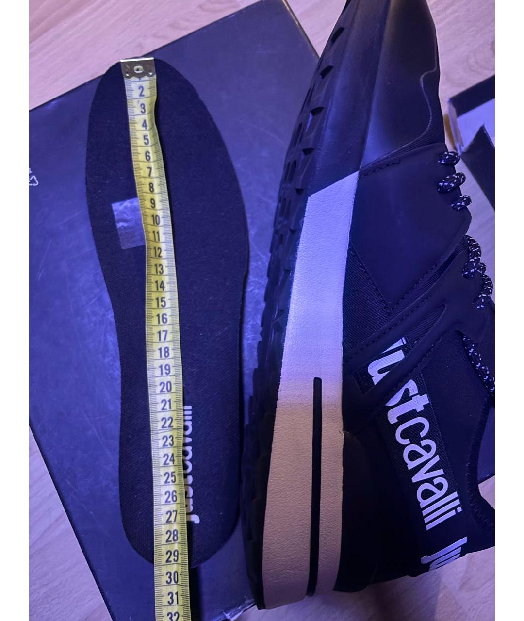 JUST CAVALLI Черные низкие кроссовки / кеды, фото 7