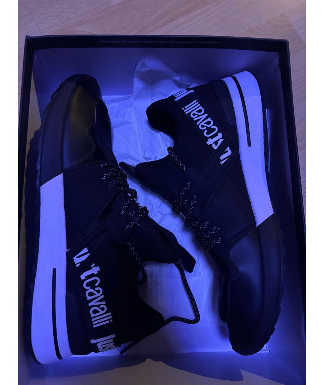 JUST CAVALLI Черные низкие кроссовки / кеды, фото 5