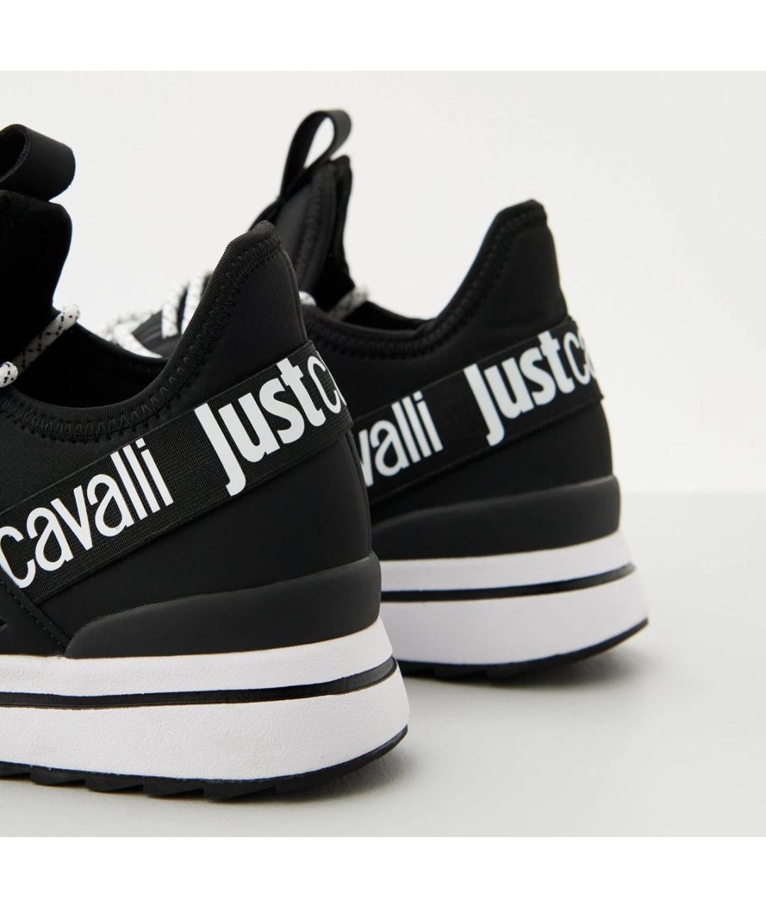 JUST CAVALLI Черные низкие кроссовки / кеды, фото 4