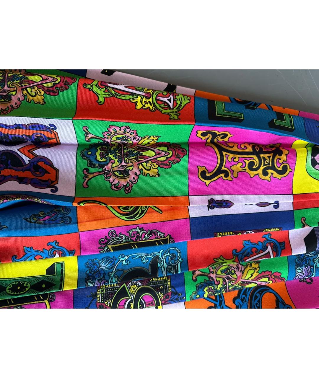 VERSACE Мульти шелковая юбка мини, фото 4