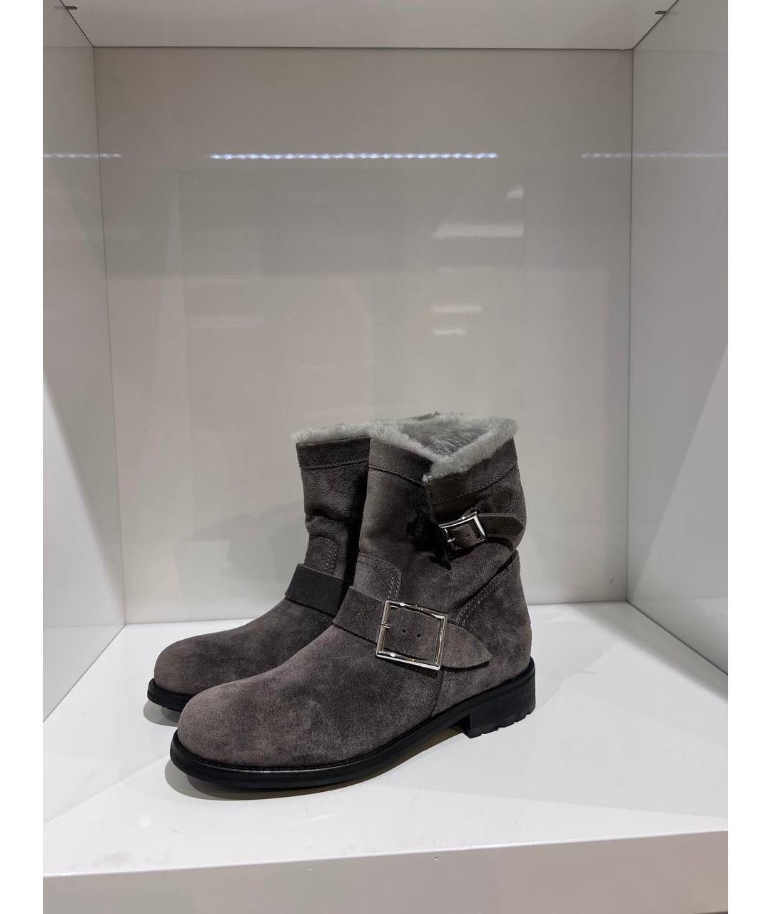 JIMMY CHOO Серые замшевые ботинки, фото 2