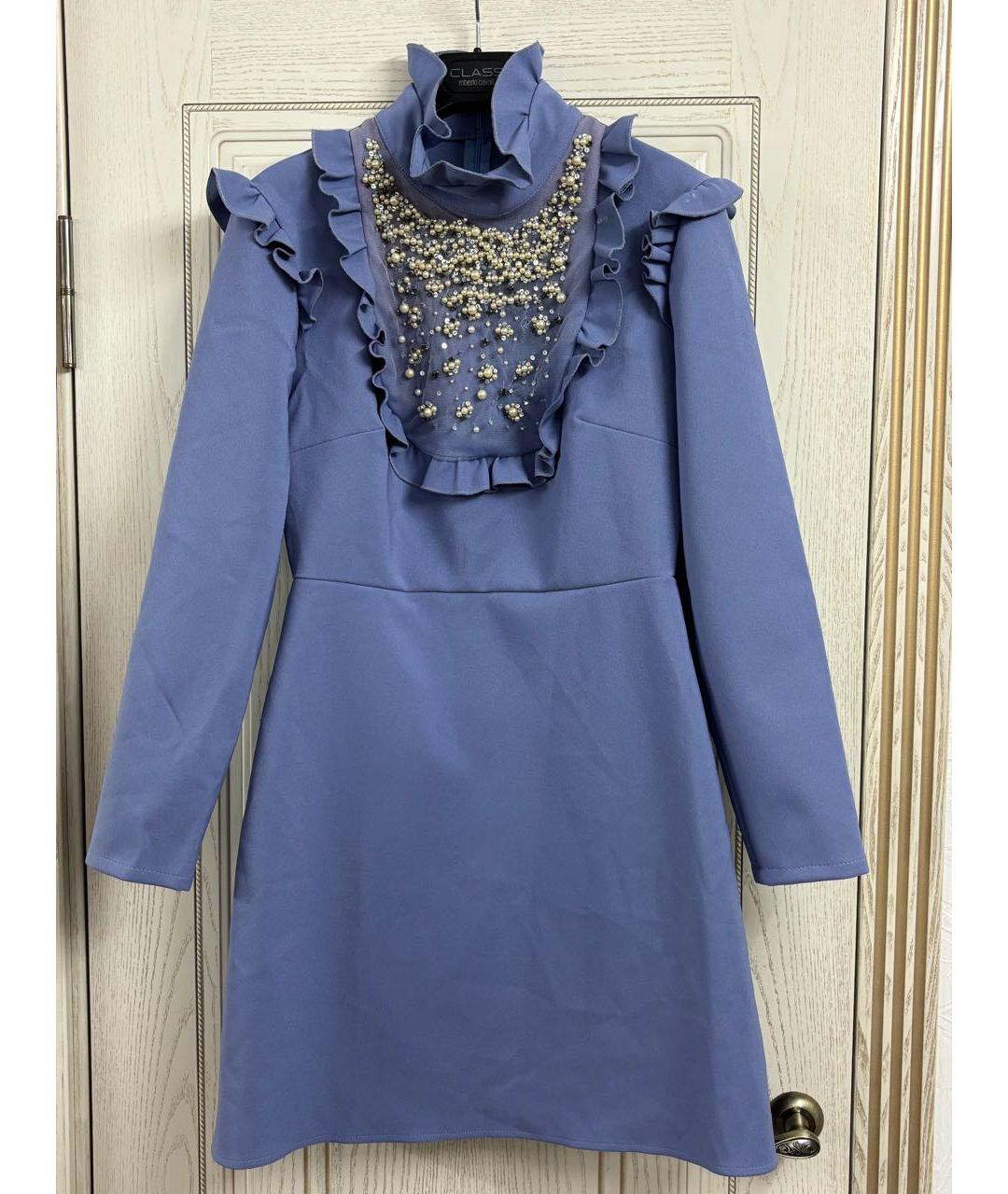 ELISABETTA FRANCHI Голубое полиэстеровое вечернее платье, фото 9